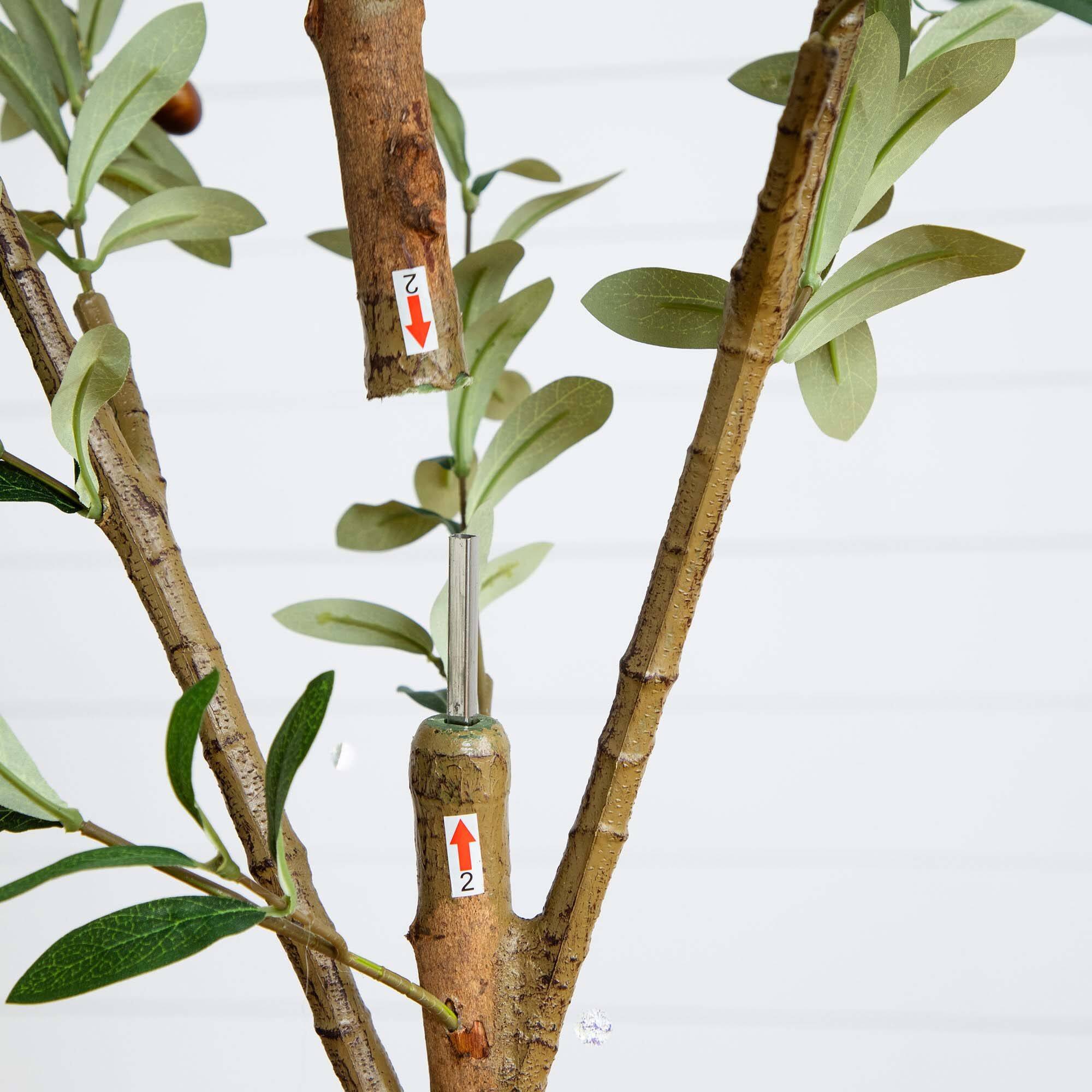 9ft. Potted Artificial Olive Tree with Natural Trunk