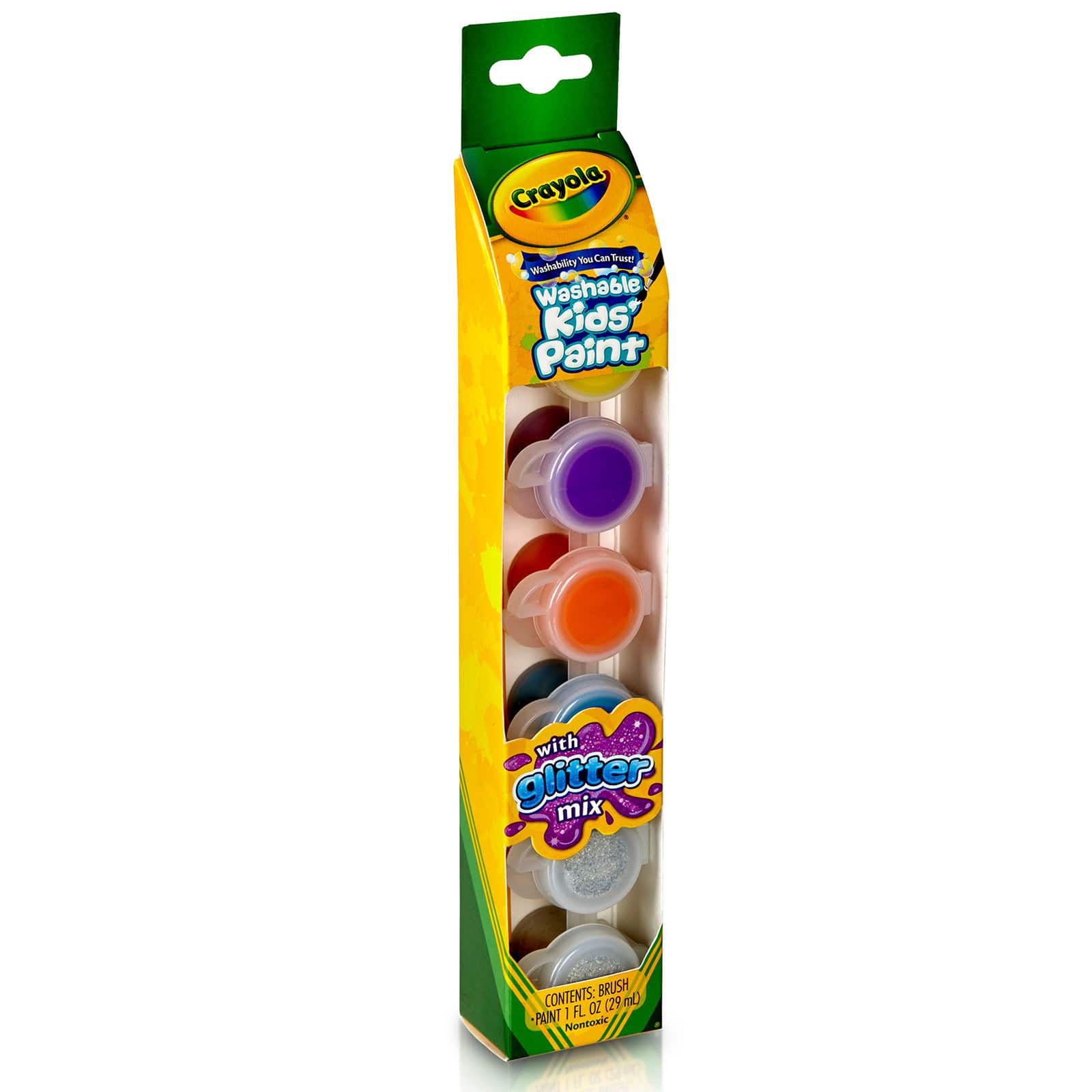 Crayola&#xAE; Glitter Effects Washable Kids&#x27; Paint Pots, 12 Packs of 6