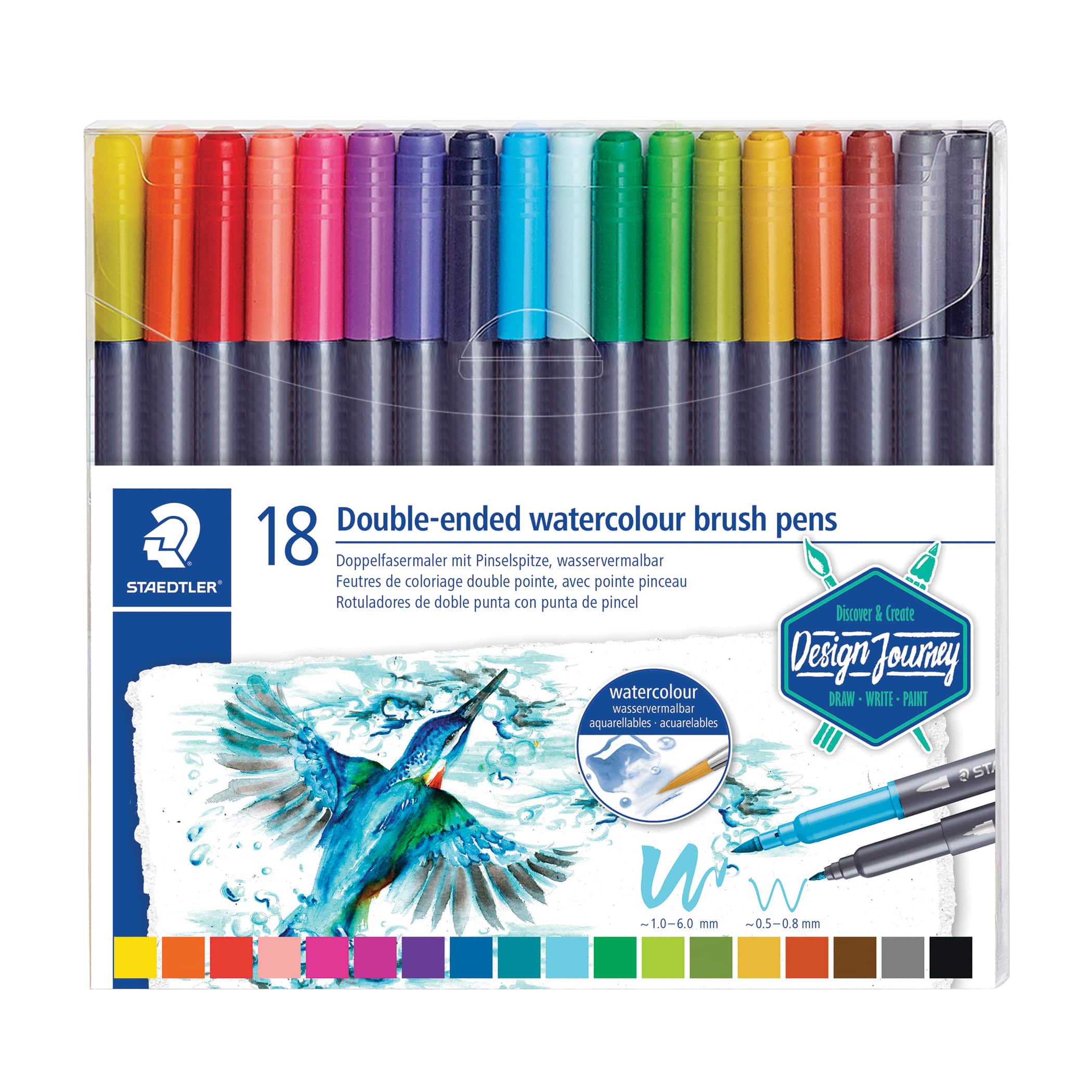 6 Packs: 18 ct. (108 total) Staedtler® Double-Ended Watercolor Brush Pens