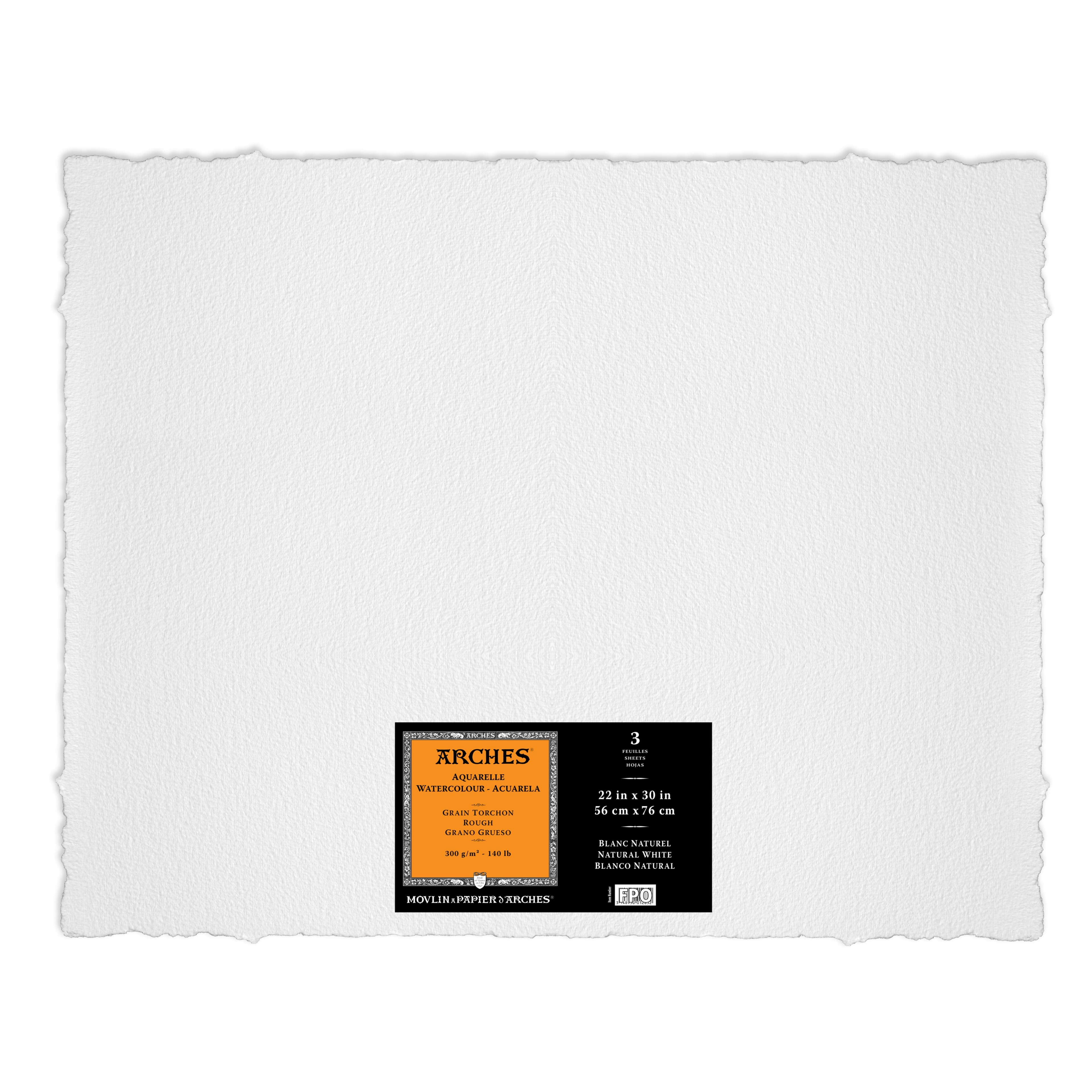 6 Packs: 3 ct. (18 total) Arches&#xAE; Rough Watercolor Sheets, 22&#x22; x 30&#x22;