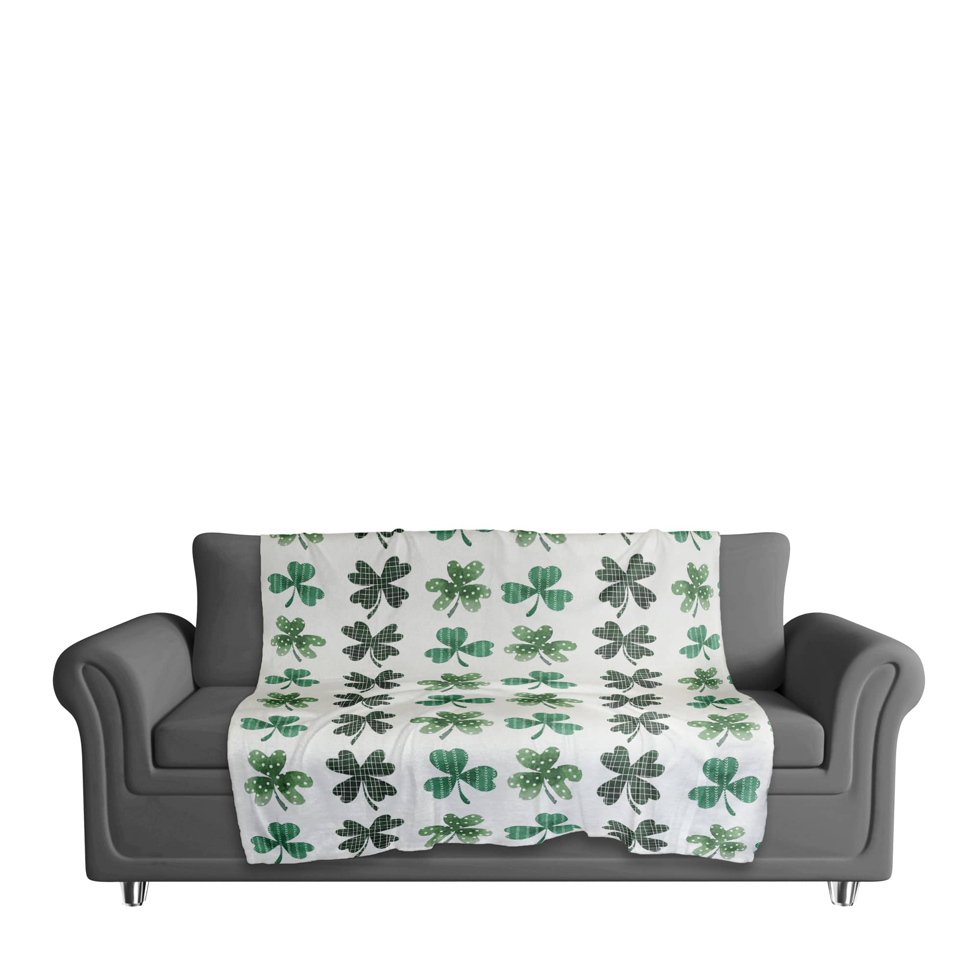 Shamrock Pattern 50" x 60" Sherpa Fleece Blanket