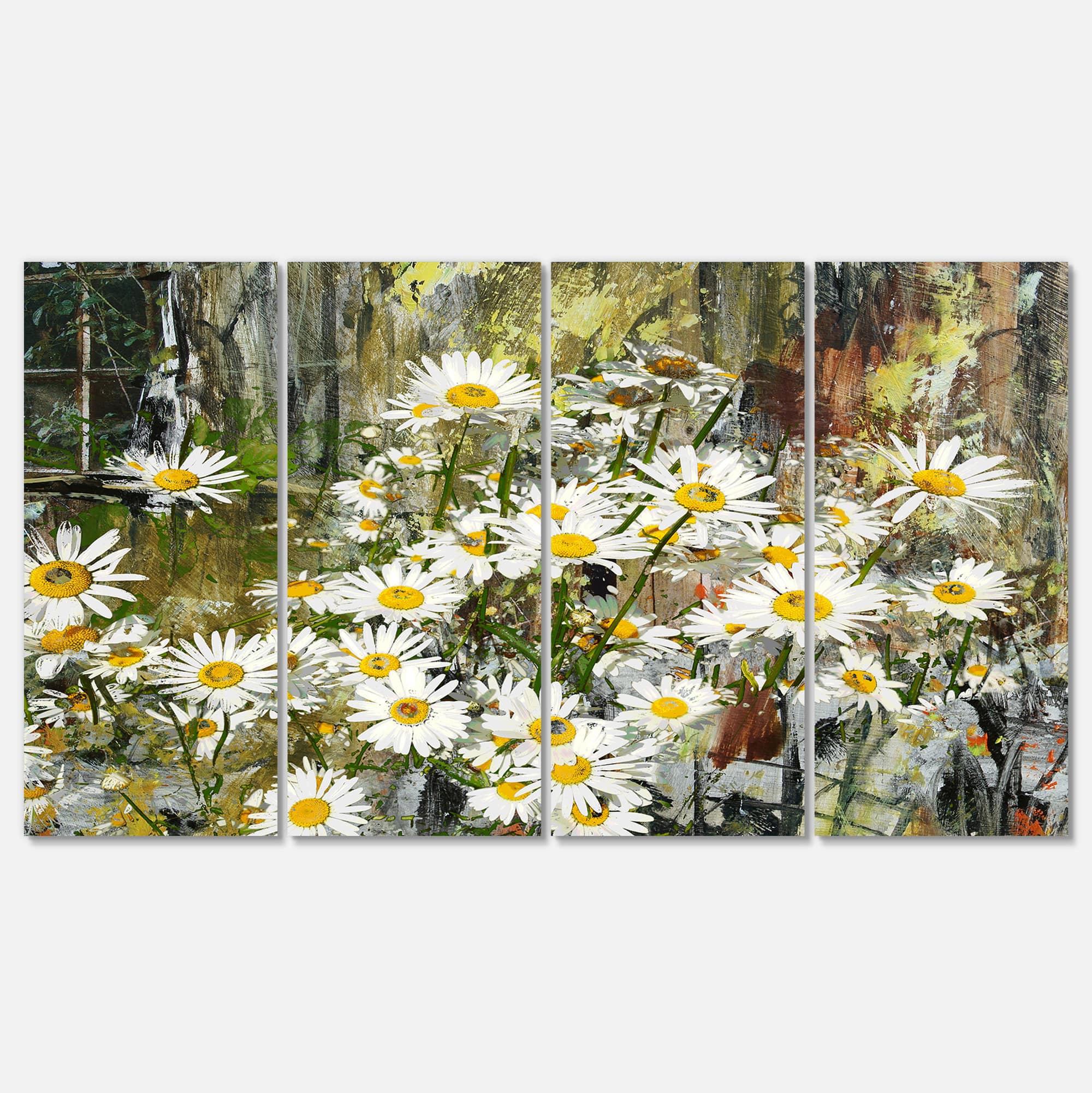 Designart - Daisies Flowers Under the Window