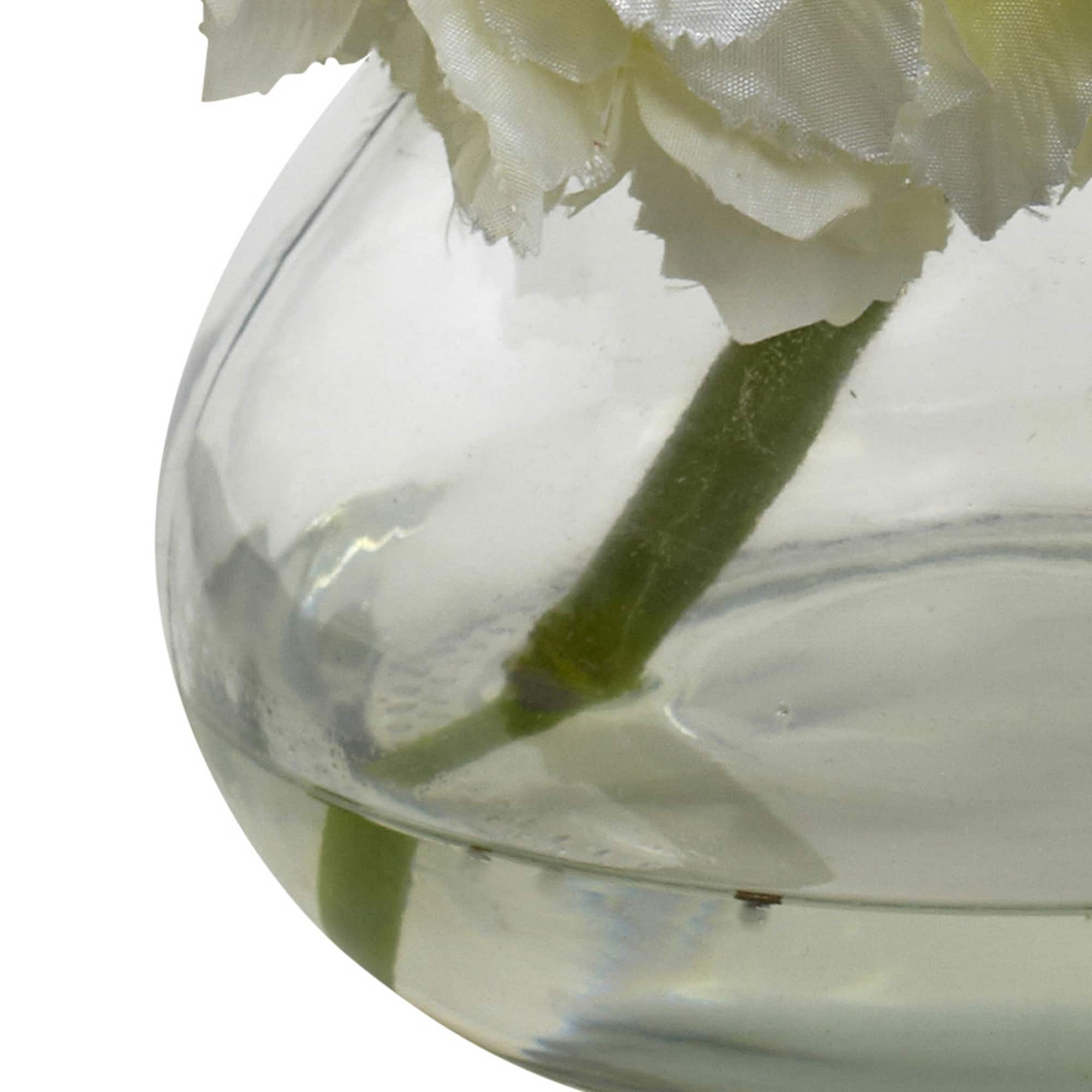 8.5&#x22; Cream Blooming Hydrangea in Glass Vase