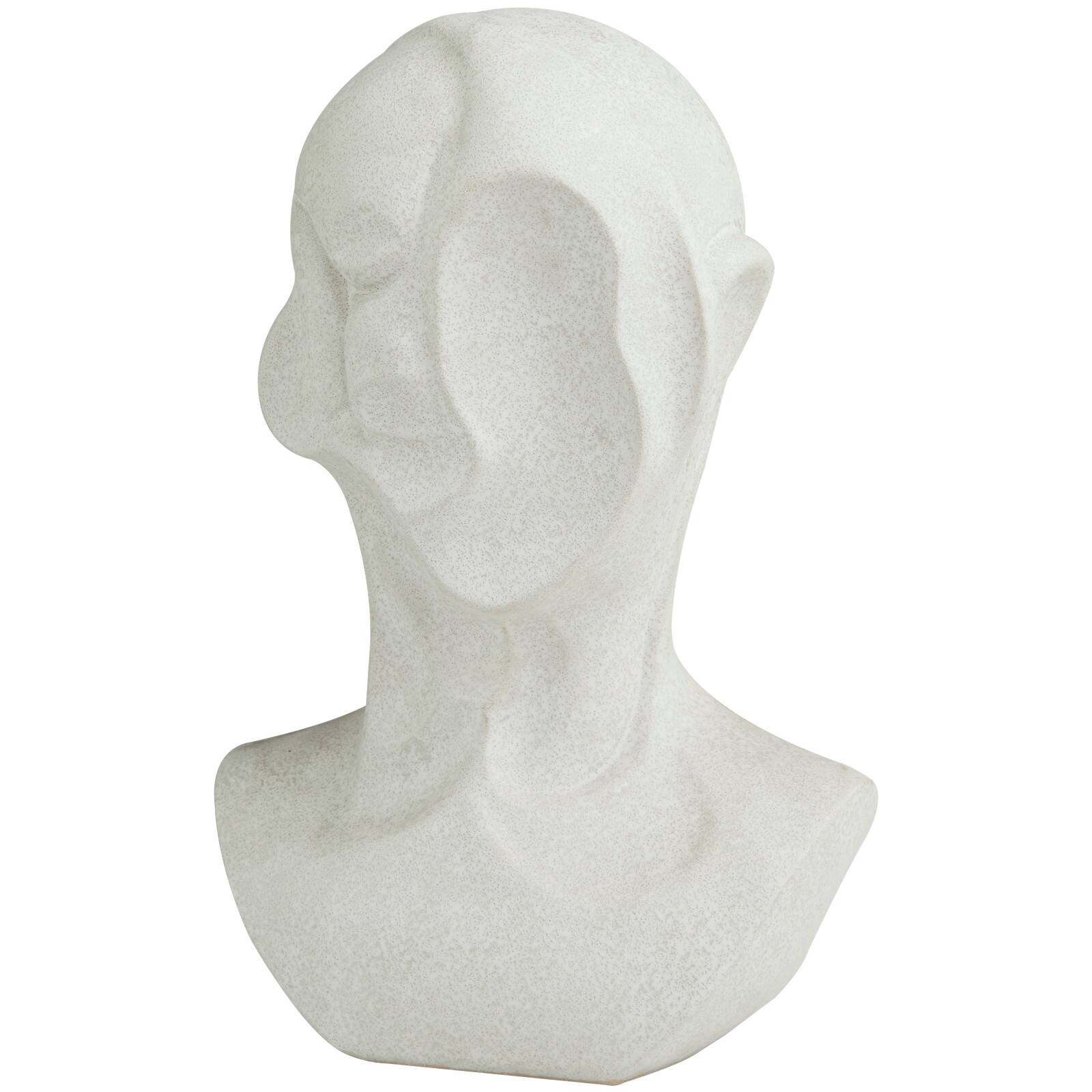 19&#x22; White Ceramic Cubist Inspired Head Sculpture