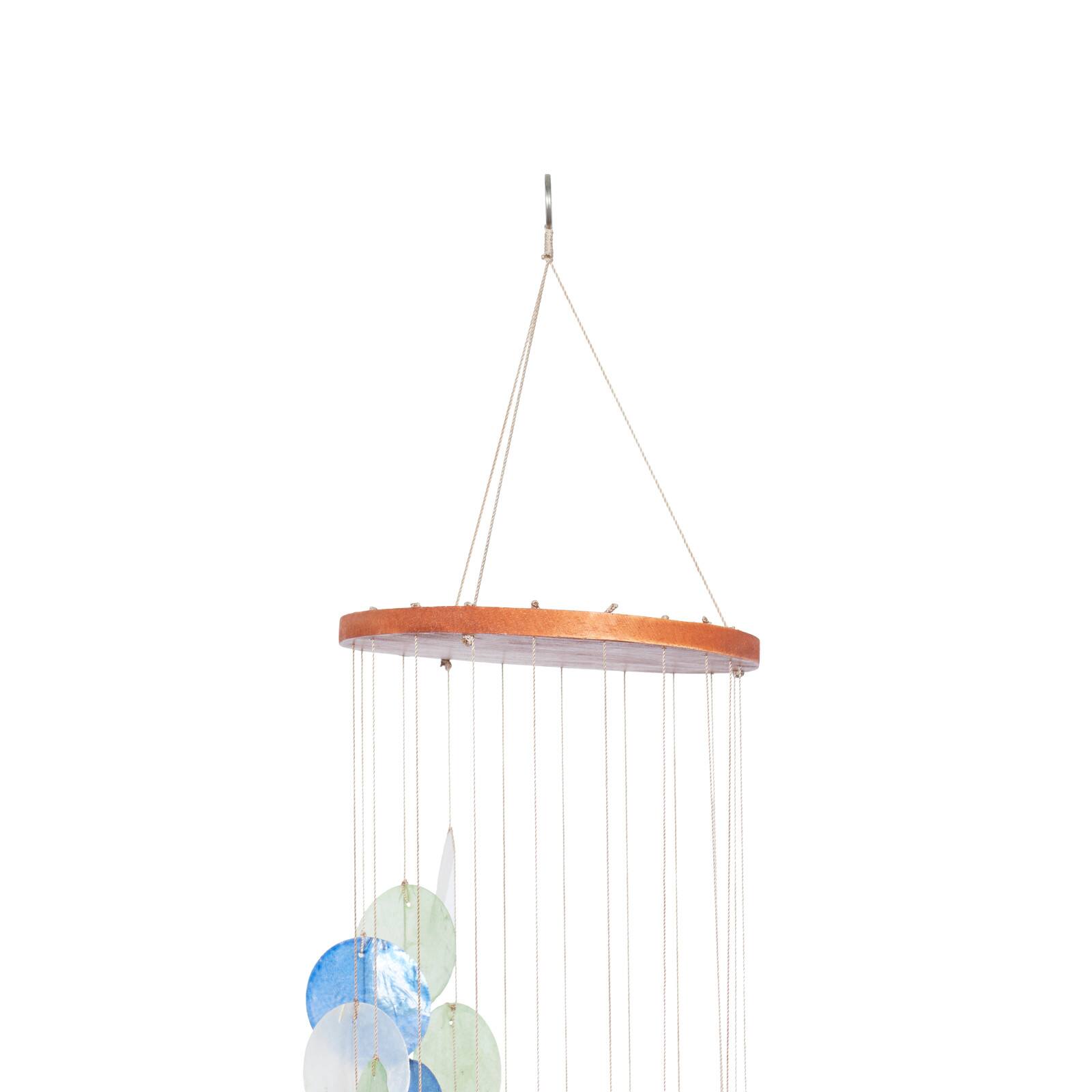 Natural Brown Capiz shell Coastal Windchime, 31&#x22;