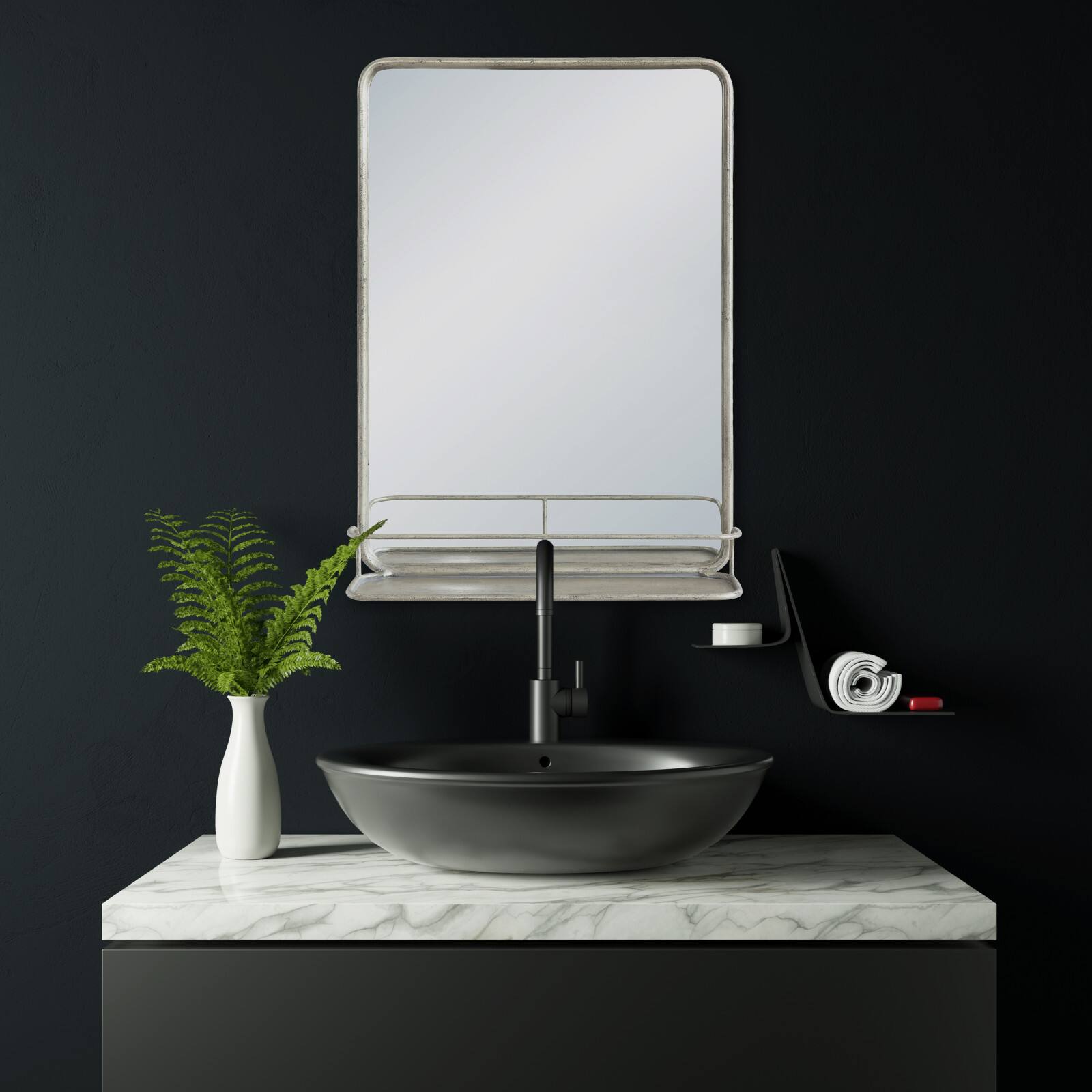 Hello Honey® Gold Rectangle Wall Mirror with Shelf