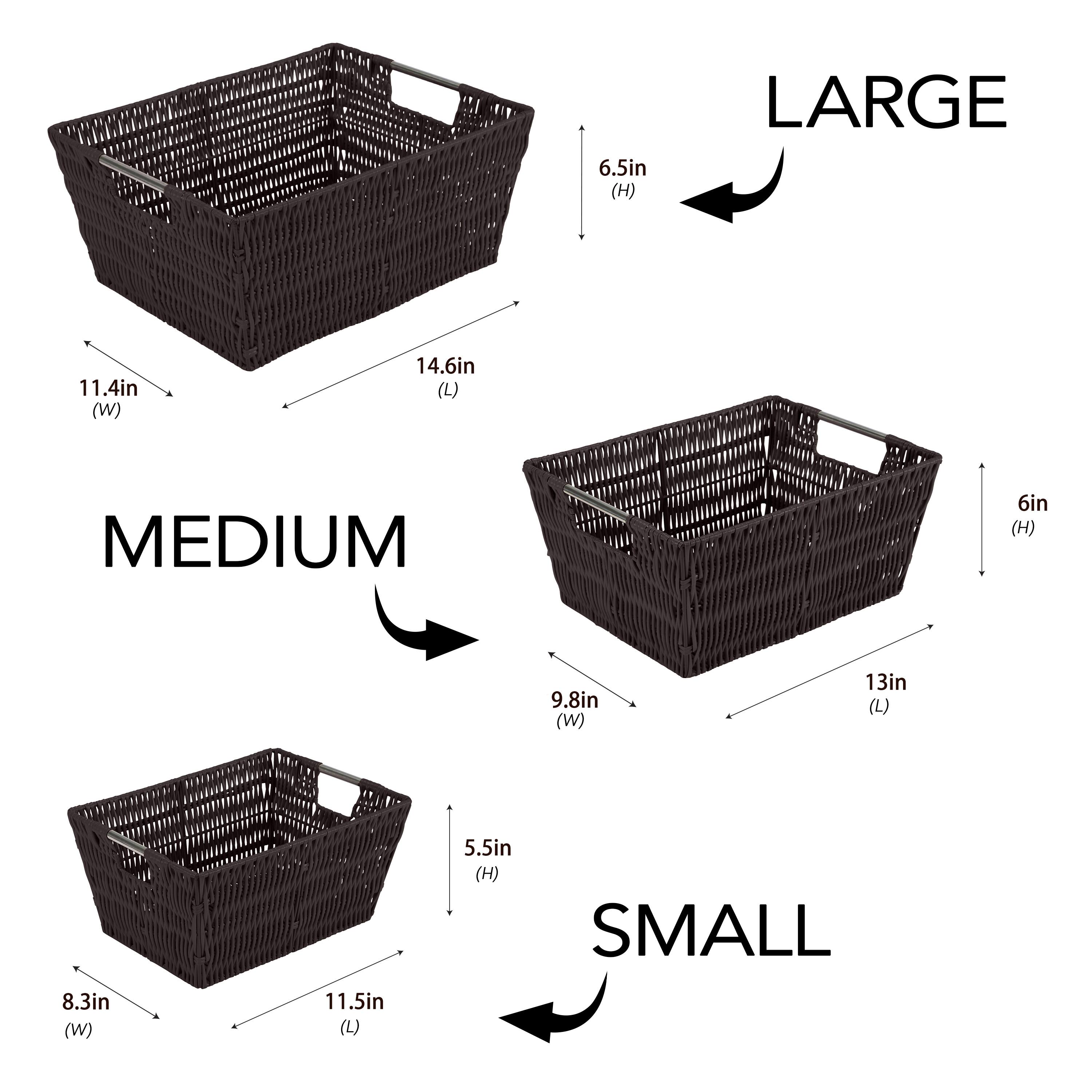 Simplify 3-Piece Rattan Tote Basket Set