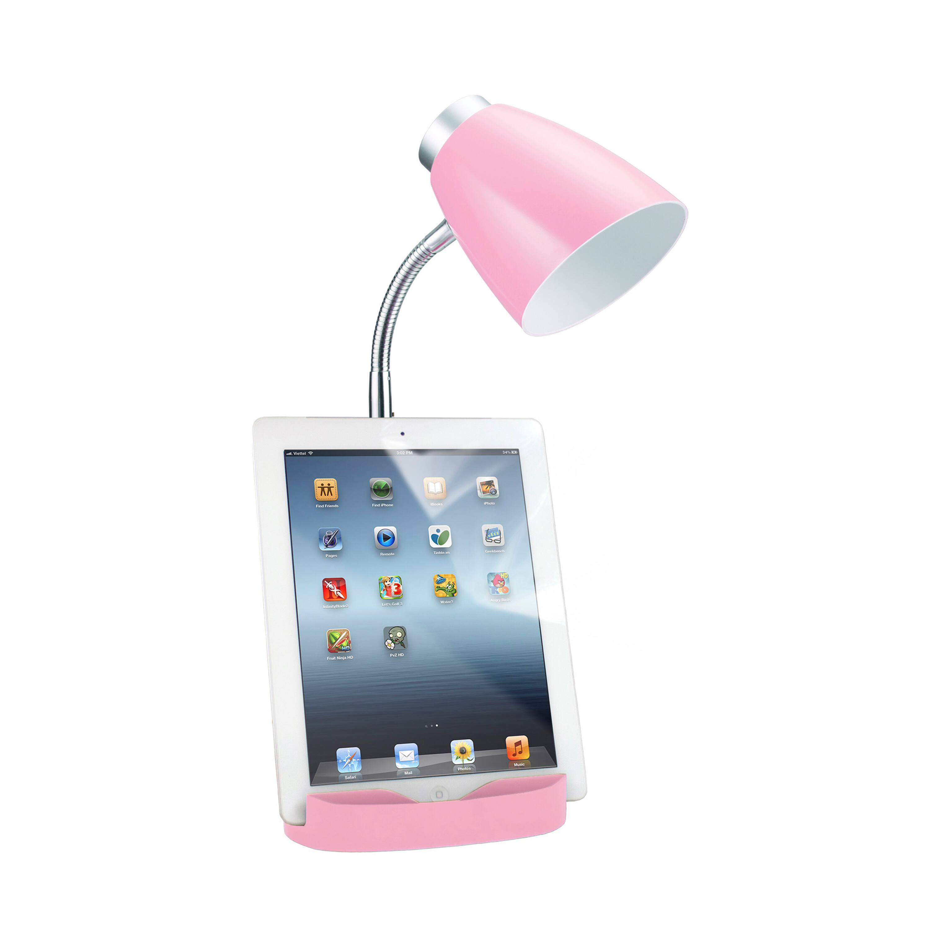 LimeLights 18.5&#x22; Gooseneck Organizer Desk Lamp with Tablet Stand