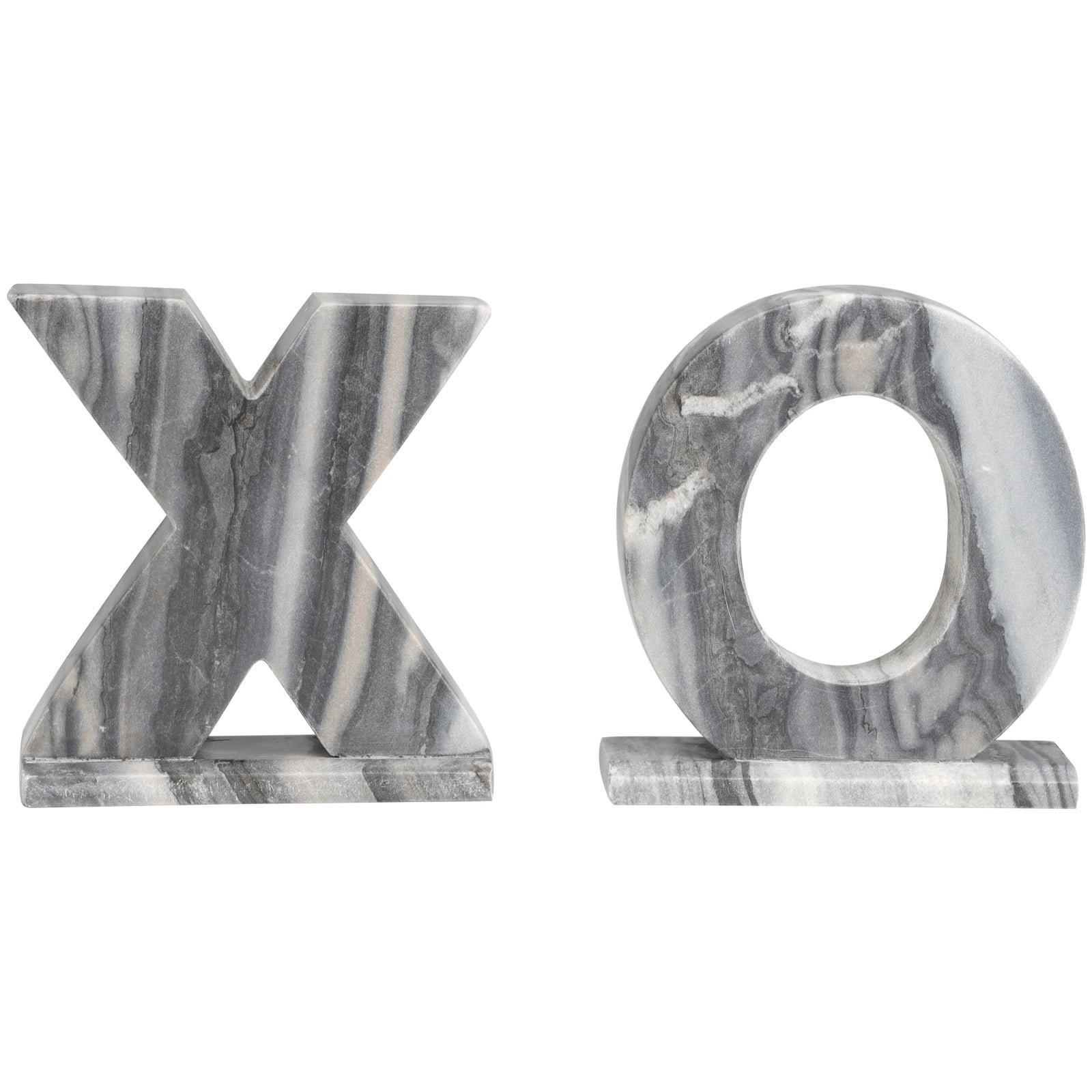 Marble X & O Bookends Set