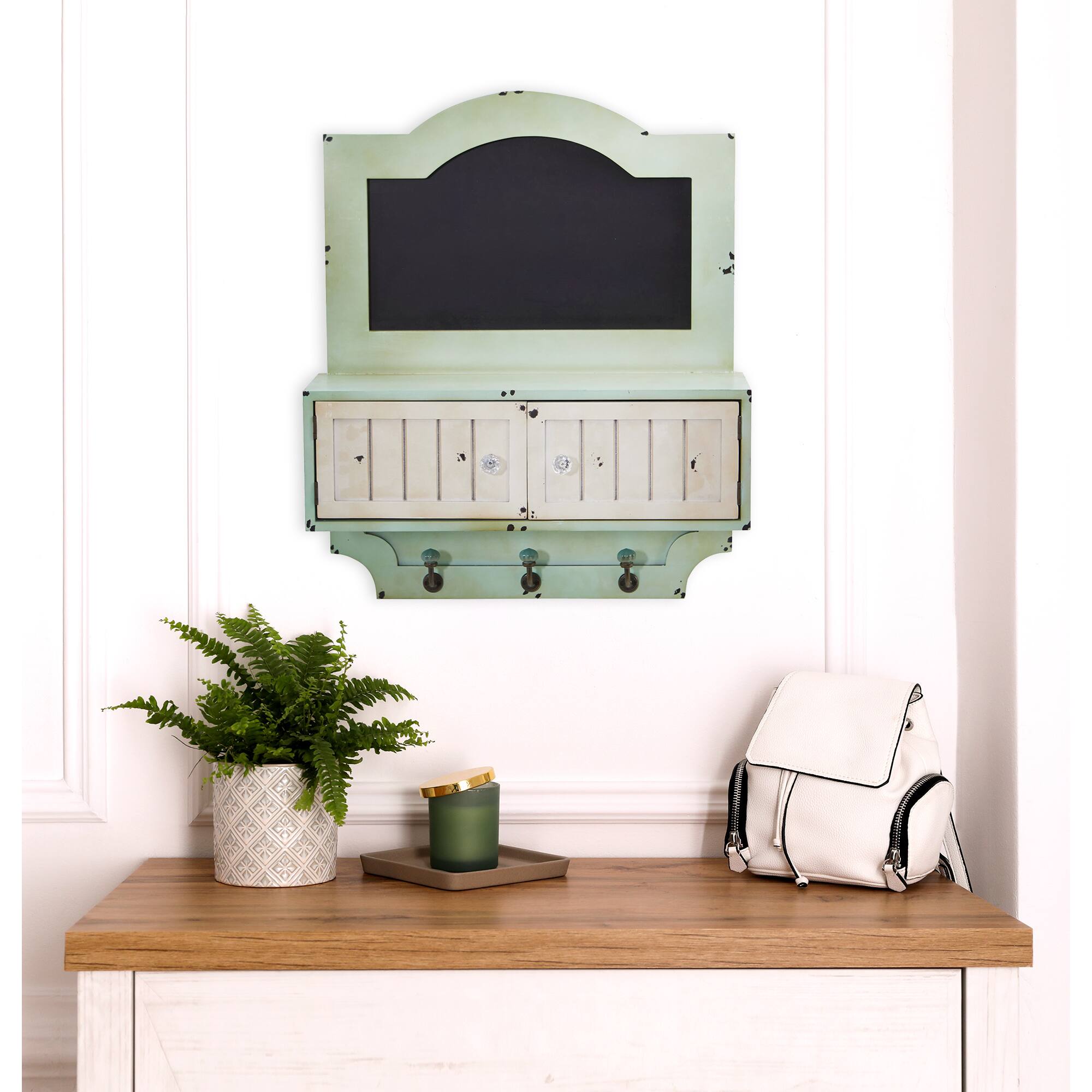 21.5&#x22; Vintage Chalkboard Wall Organizer