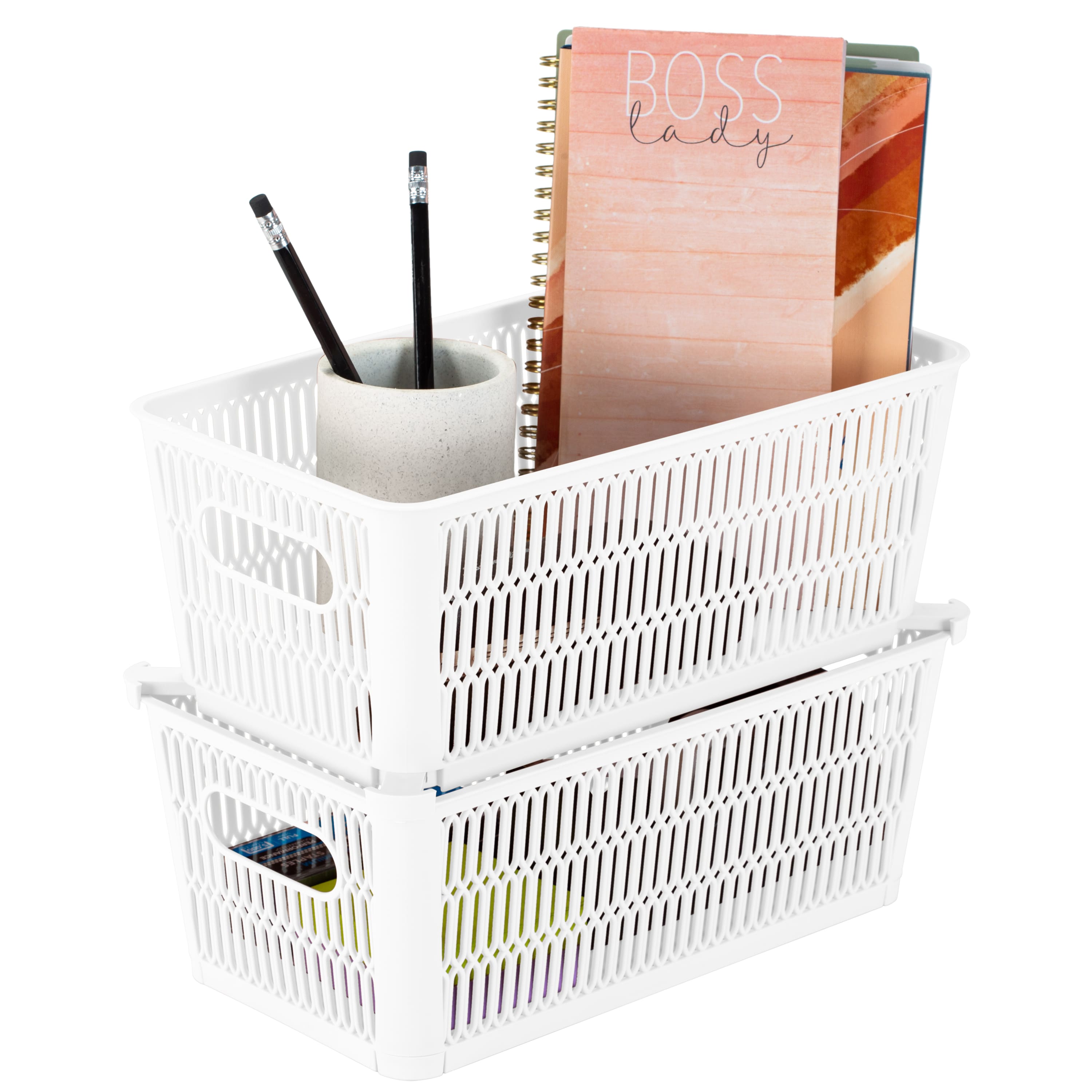 Simplify Slide 2 Stack It Small Storage Tote Baskets, 2ct.