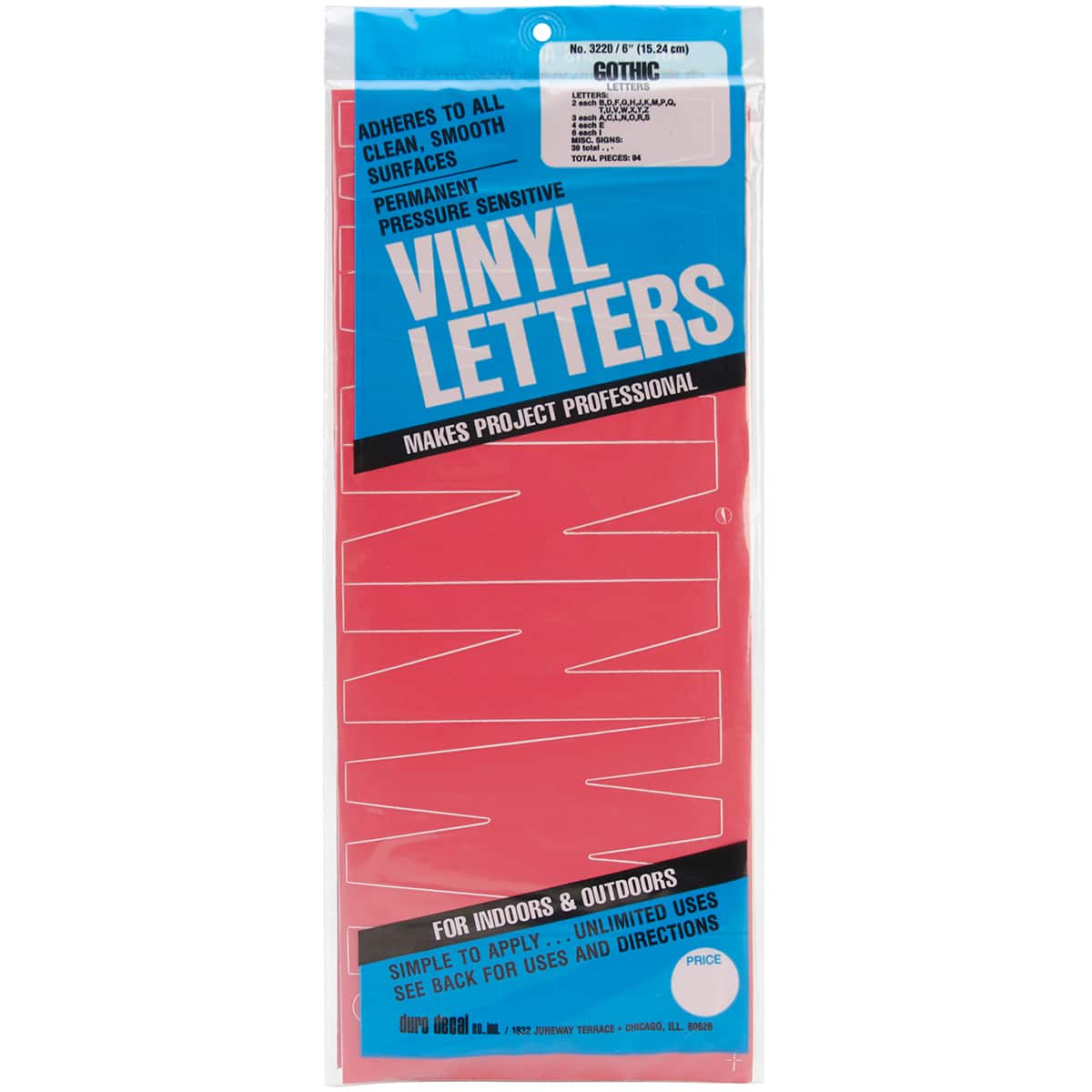 Permanent Adhesive Vinyl Letters 6 94-pkg-red