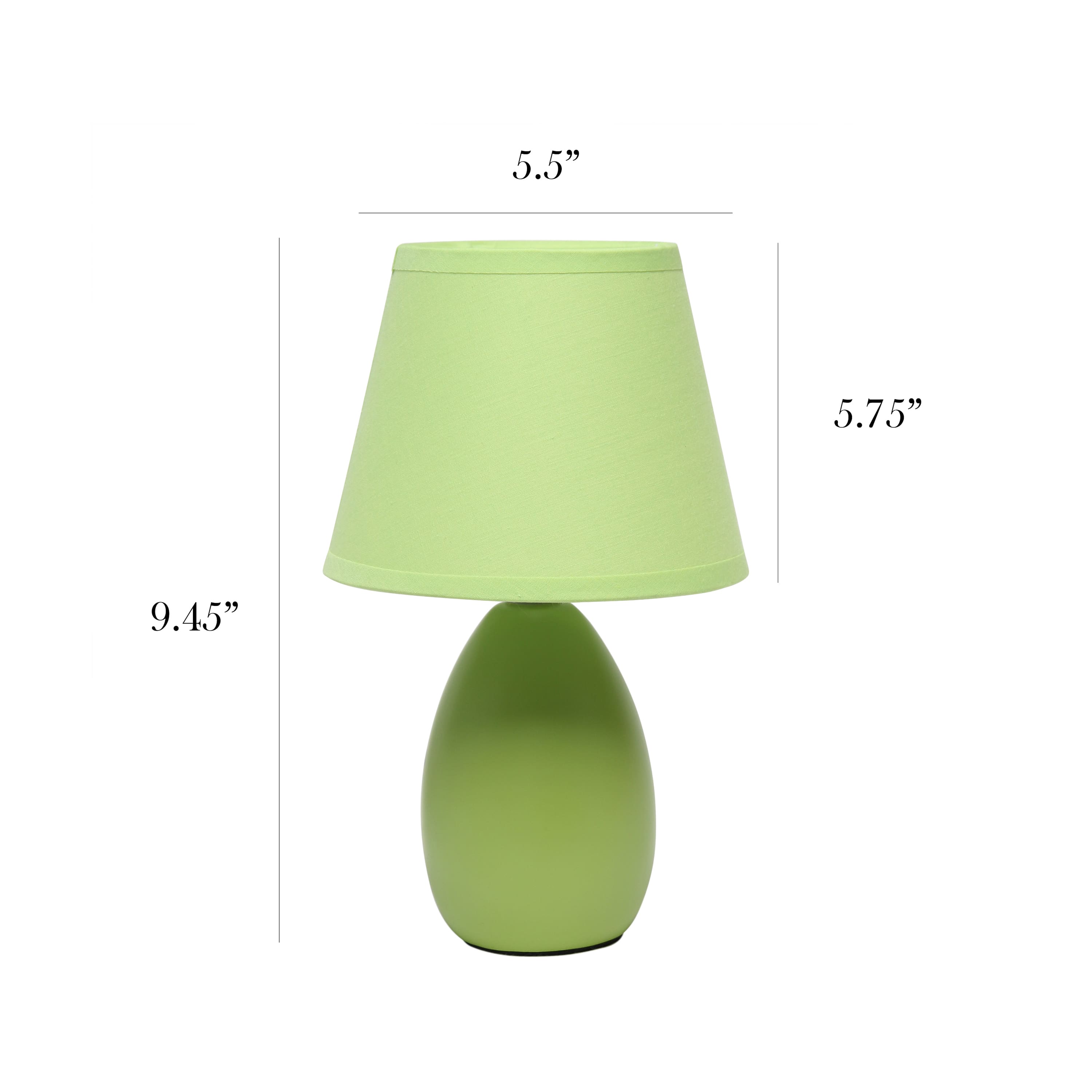 Simple Designs Mini Egg Oval Ceramic Table Lamp