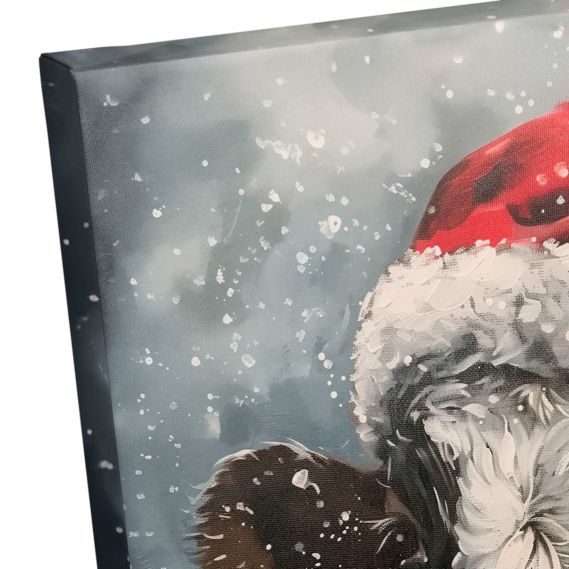 Painty Christmas Cow 24&#x22; x 24&#x22; Canvas Wall Art