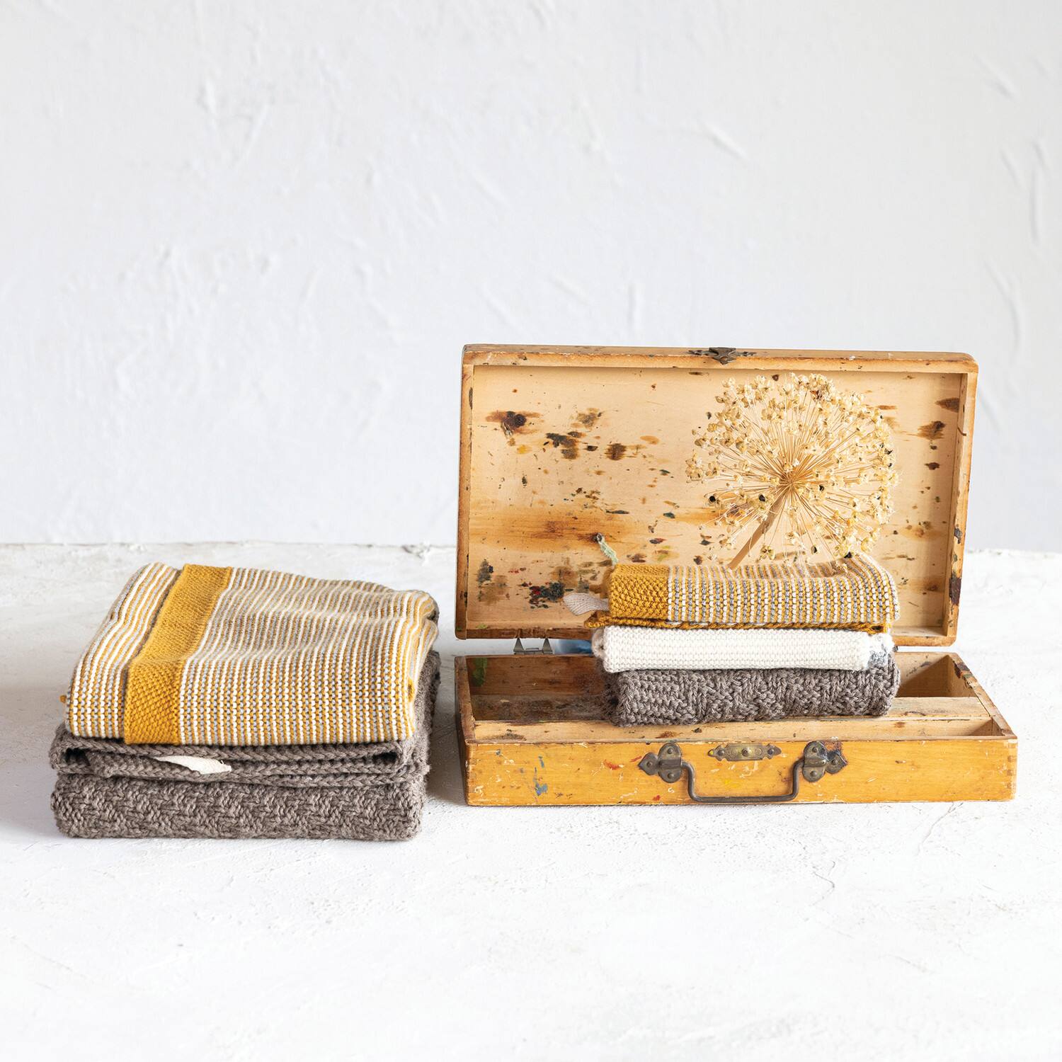 Hello Honey® Cotton Knit Tea Towel with Loop, 2ct.