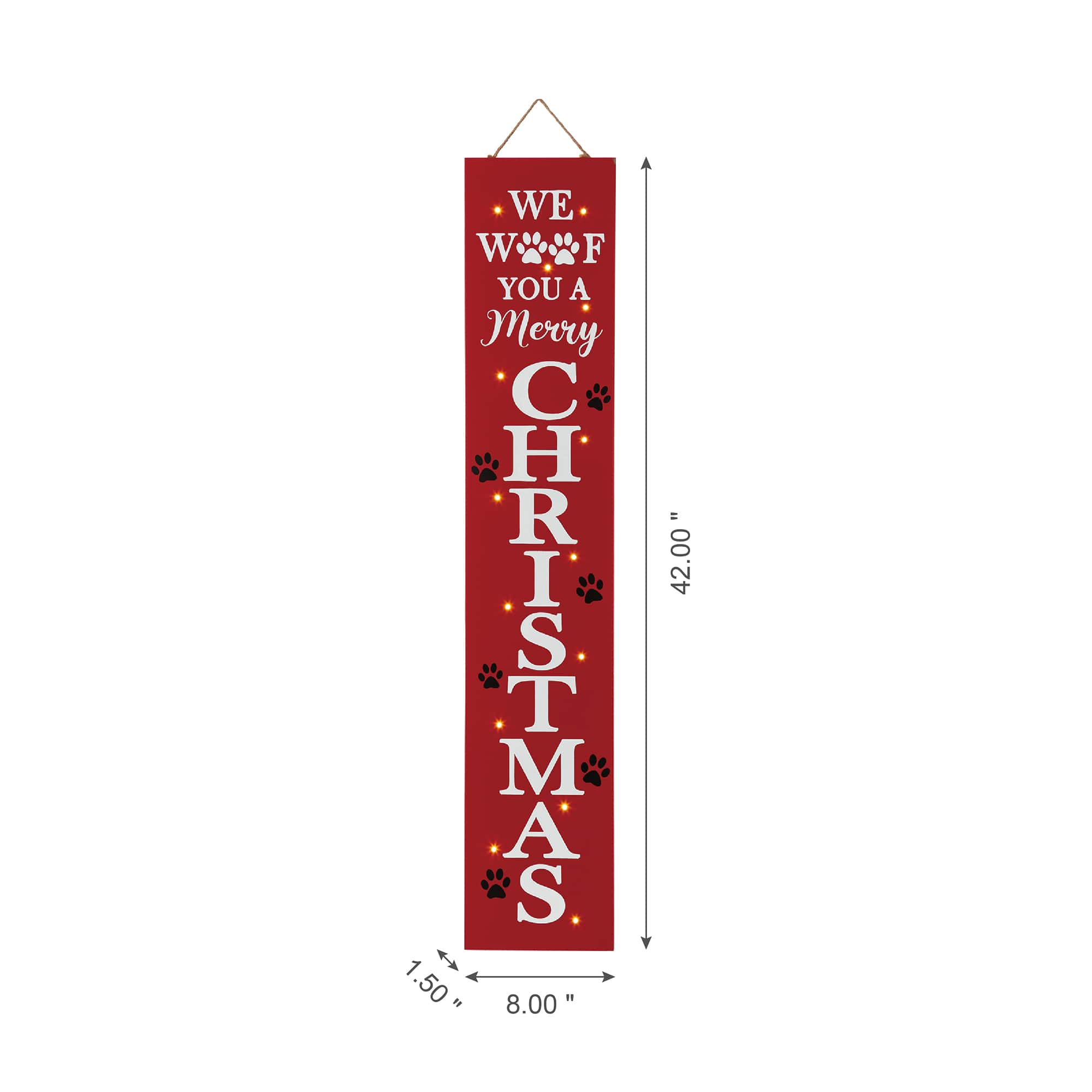 Glitzhome&#xAE; 3.5ft. Lighted Dog Christmas Porch Sign with Timer