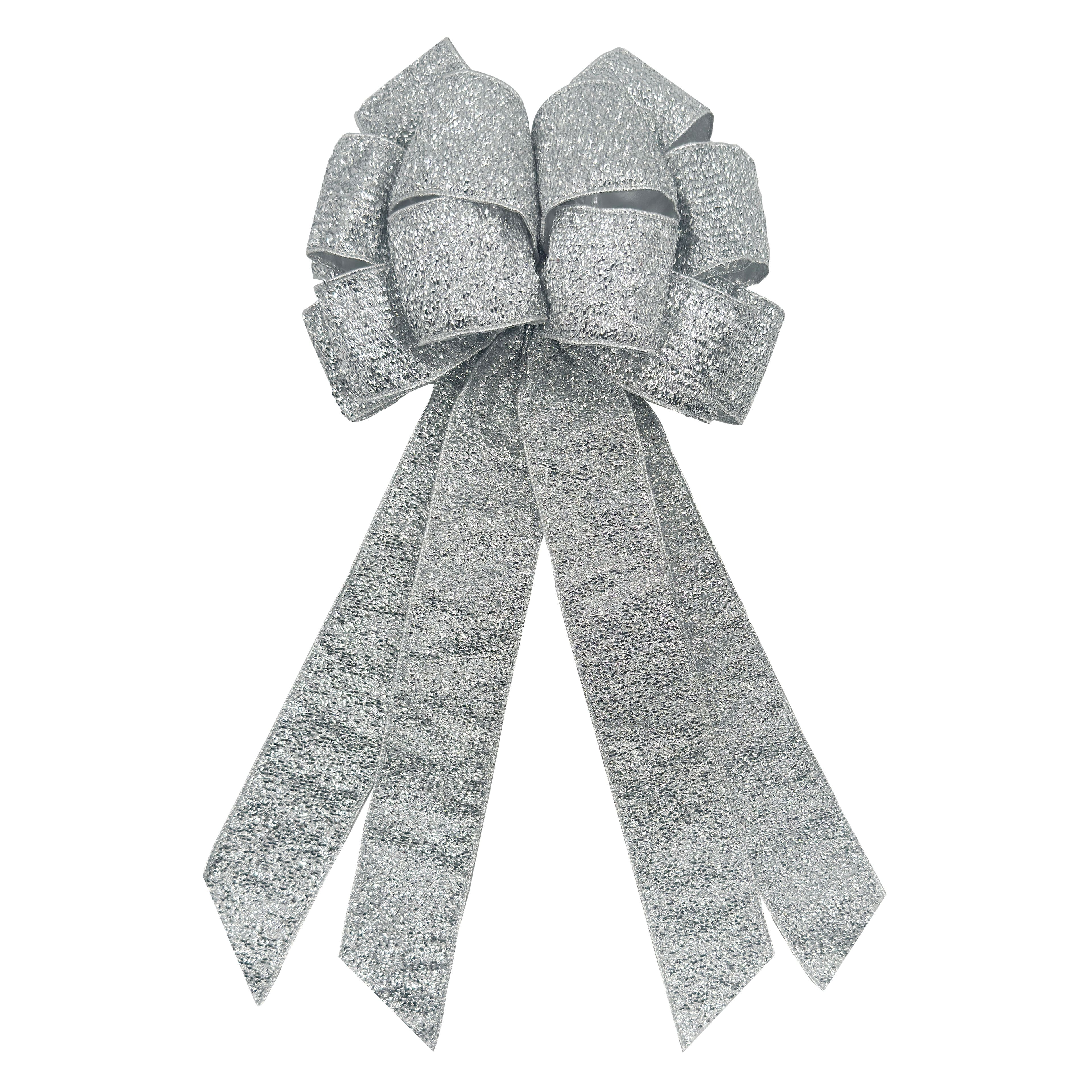 20.5" Silver Tinsel Tree Bow by Celebrate It®