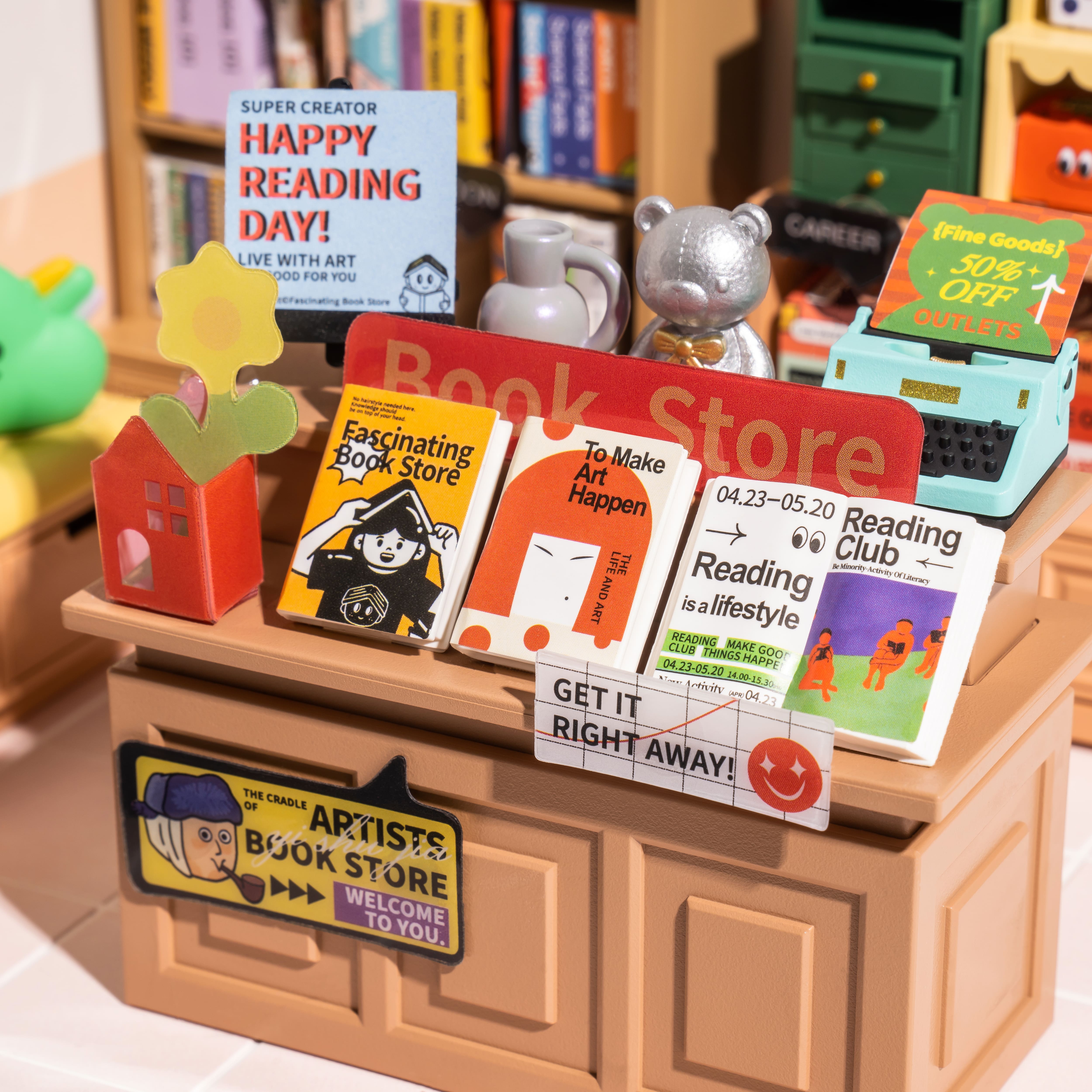 Rolife&#xAE; Super Creator Fascinating Book Store DIY Miniature Kit