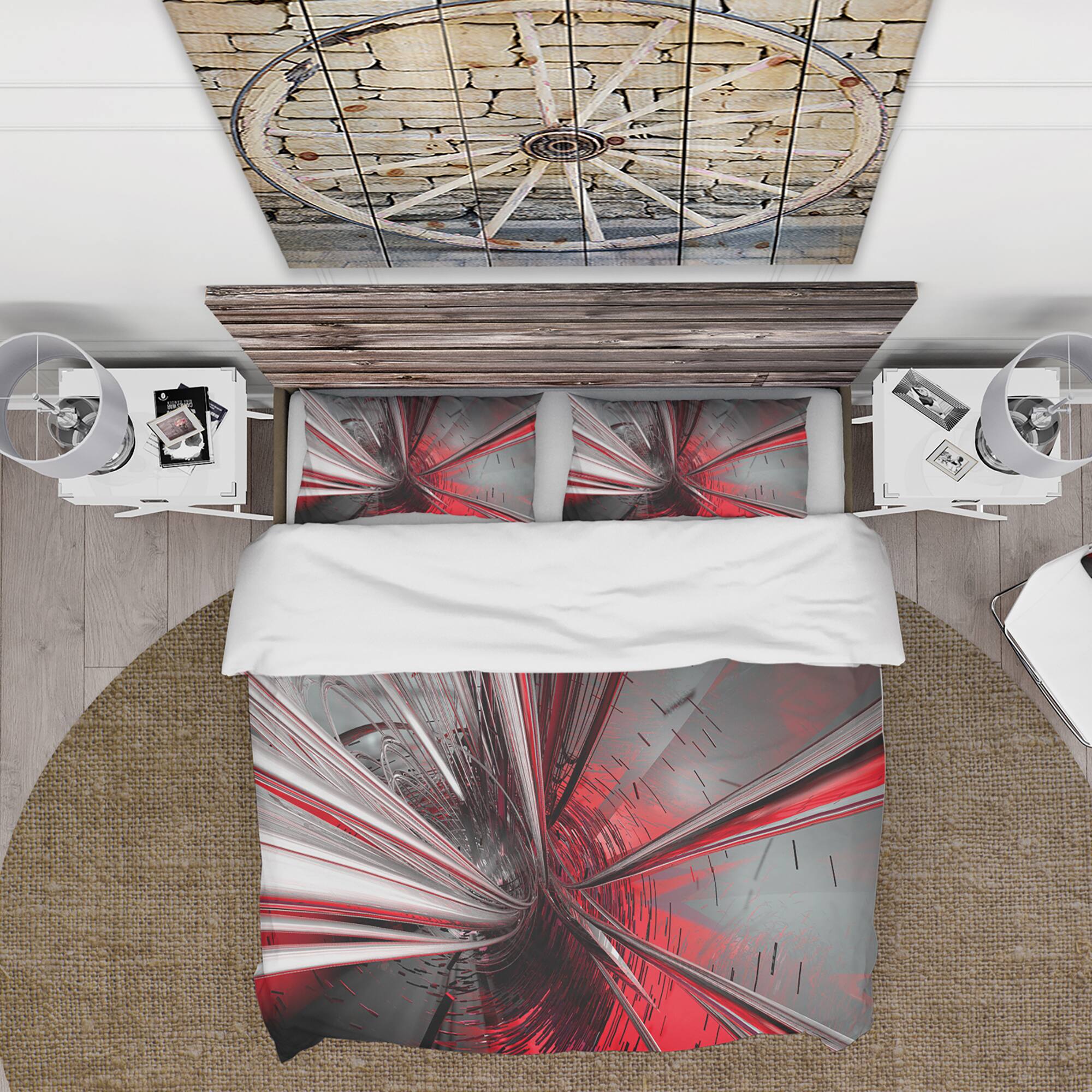 Designart &#x27;Fractal 3D Deep into Middle&#x27; Modern &#x26; Contemporary Bedding Set - Duvet Cover &#x26; Shams