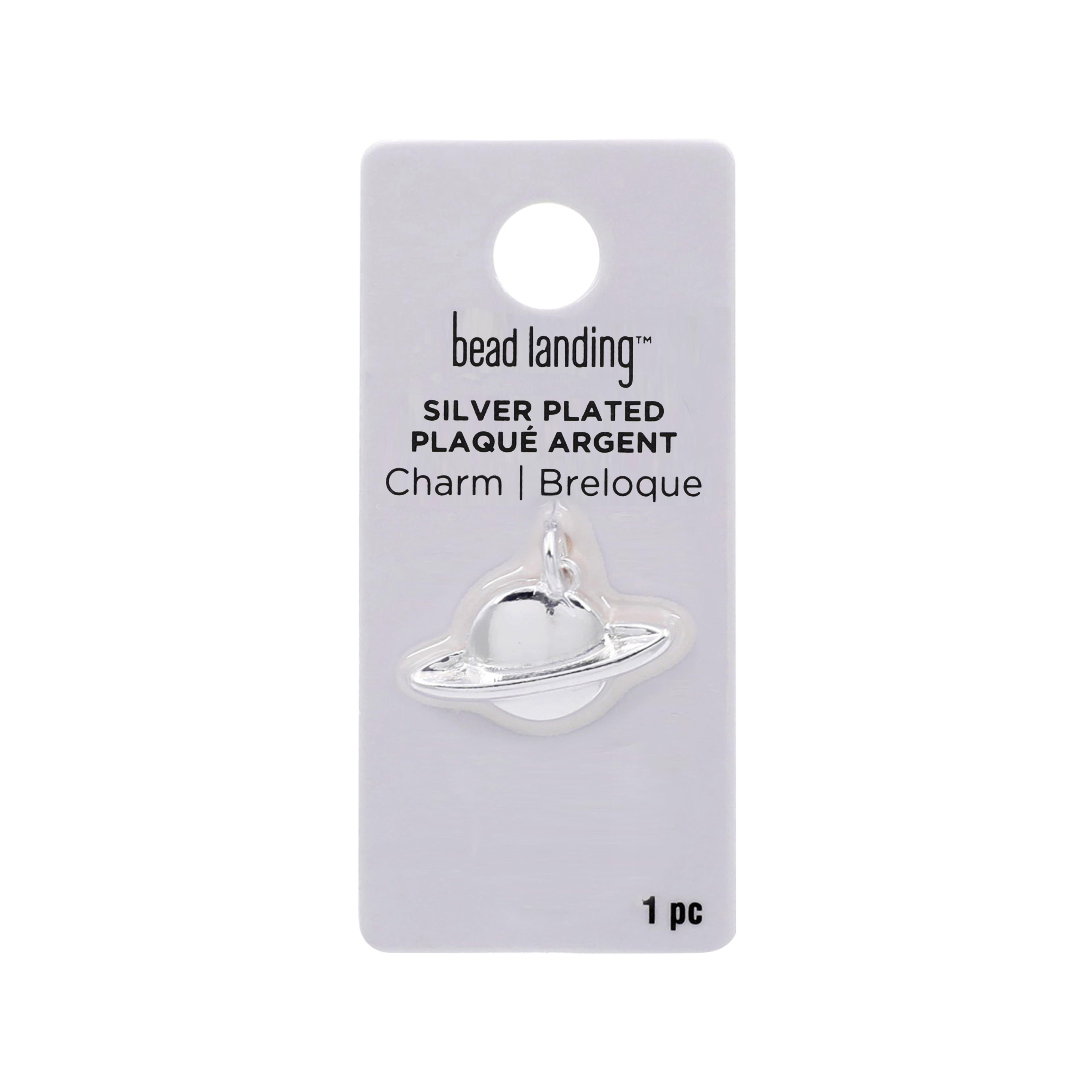 12 Pack: Silver Plated Planet Charm by Bead Landing™