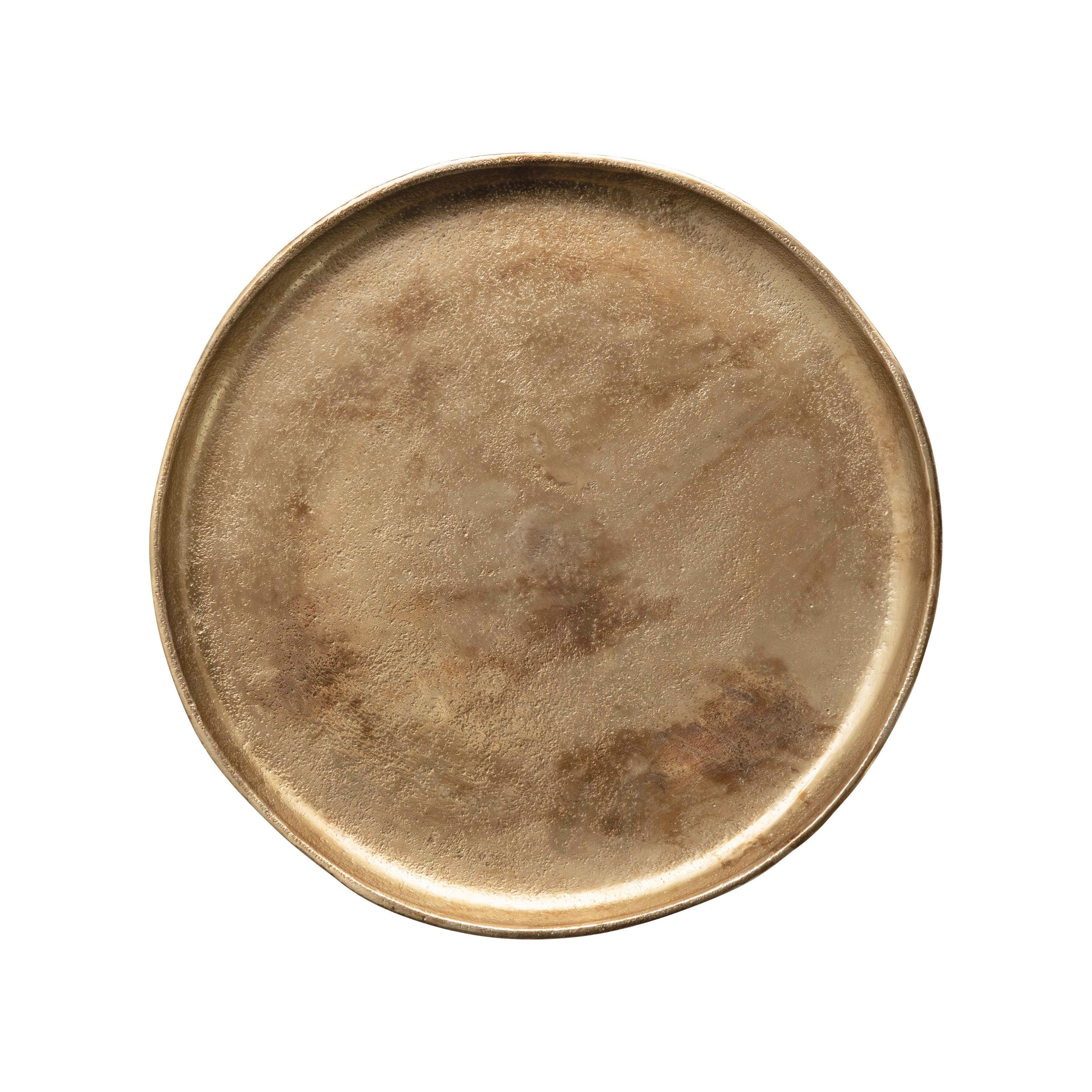 Hello Honey&#xAE; 11.75&#x22; Antique Gold Finish Metal Pedestal