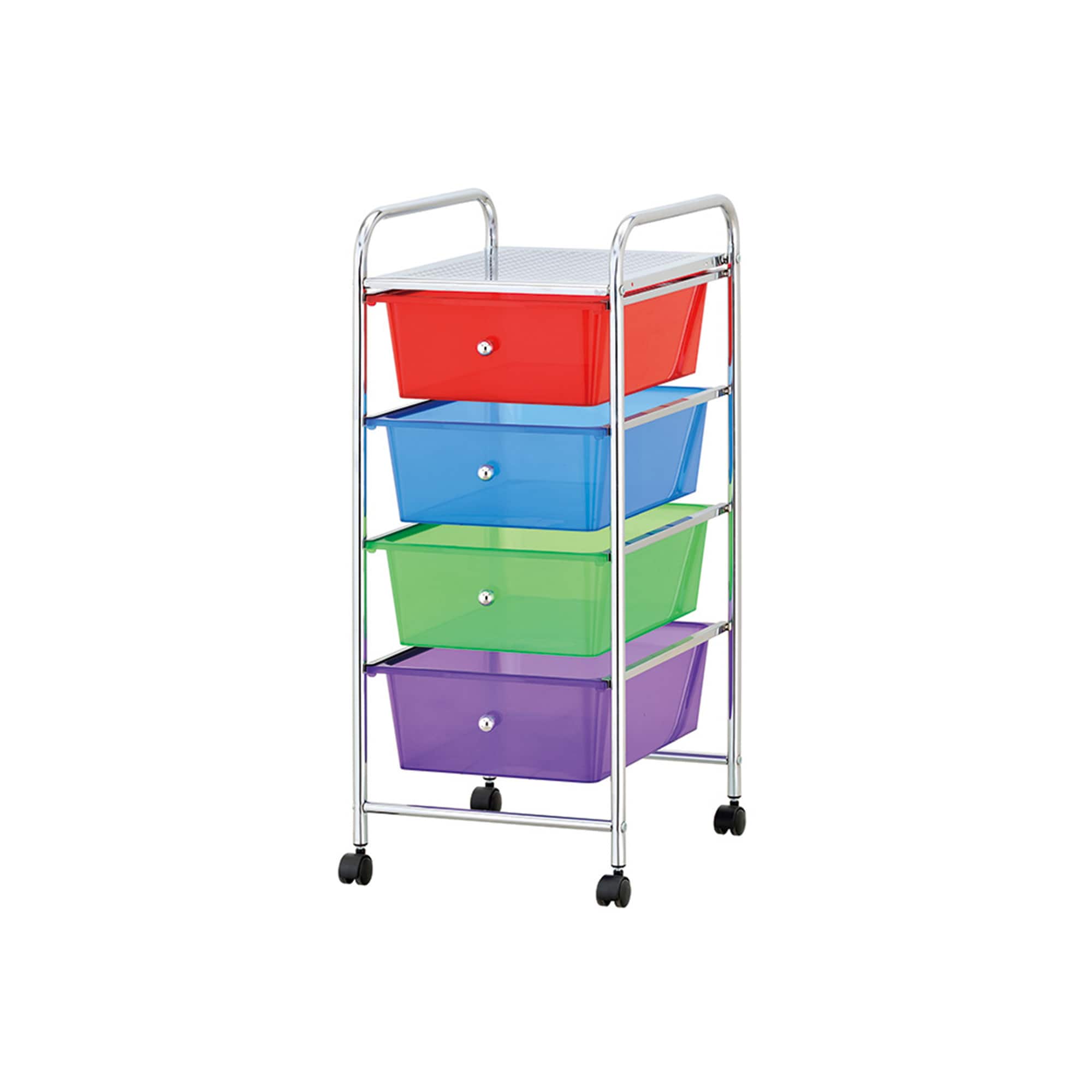 Mind Reader 30.2" Multicolor 4-Drawer Storage Trolley Rolling Cart