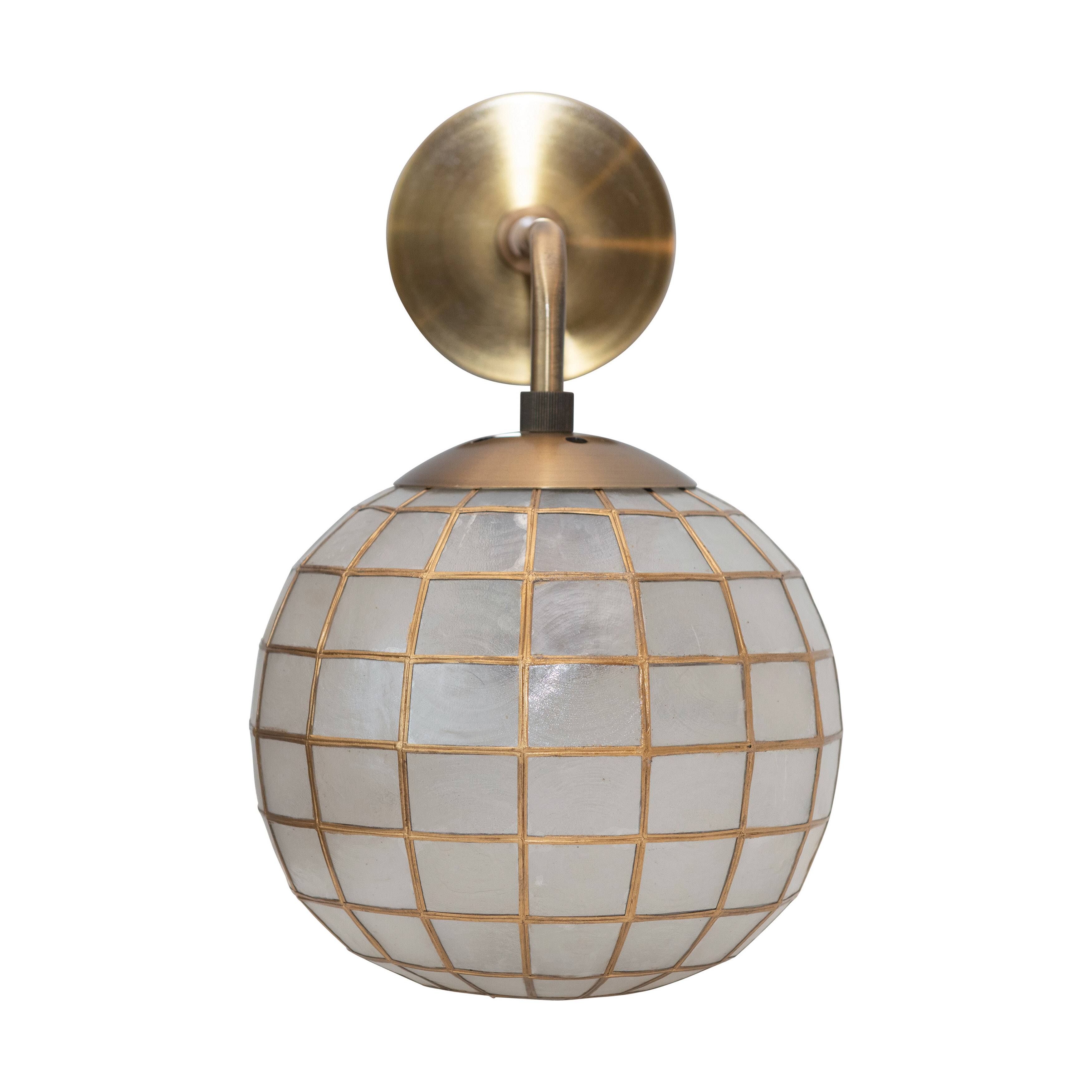 Hello Honey&#xAE; 13&#x22; Metal Princess Capiz Wall Lamp
