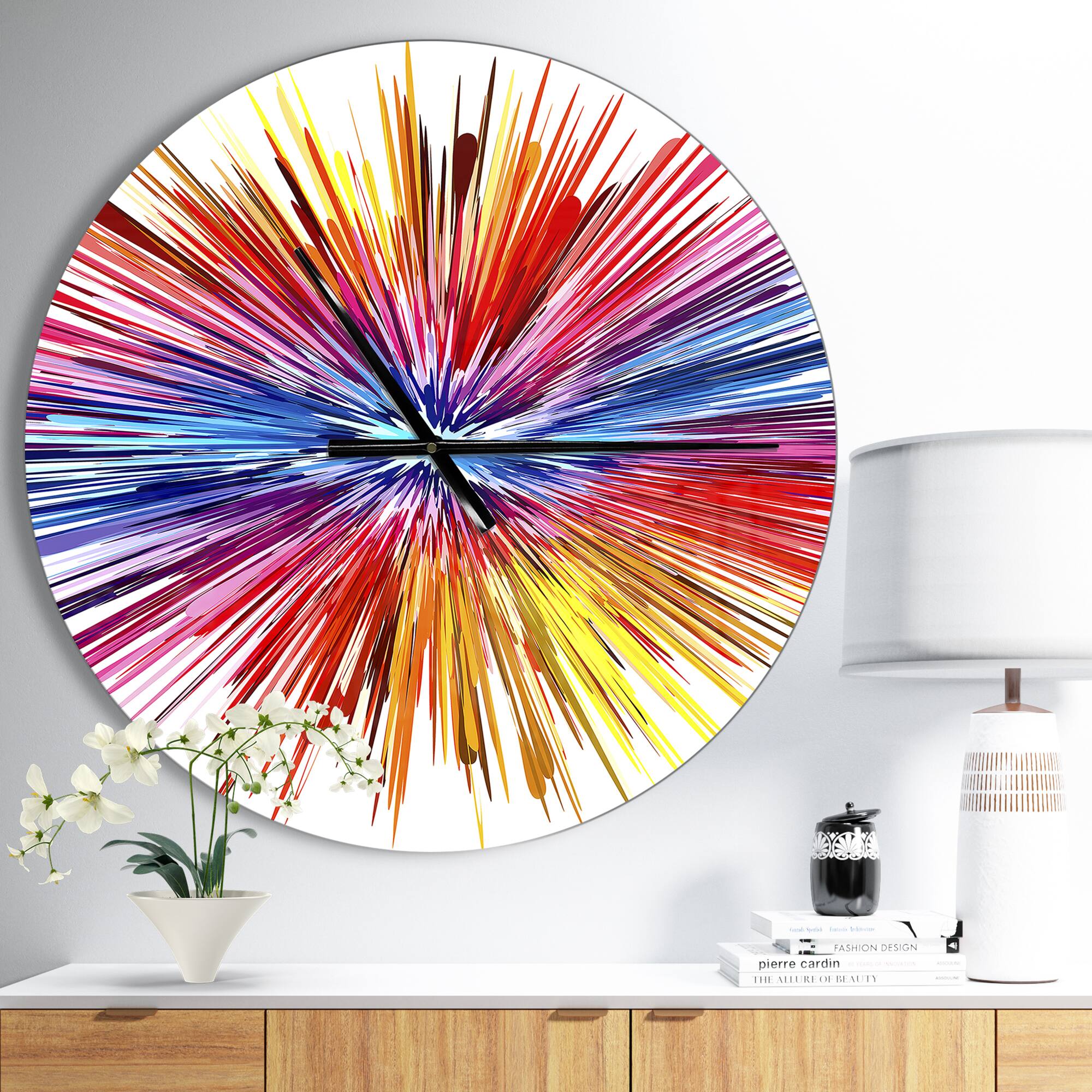 Designart &#x27;Color Explosion Modern Wall Clock