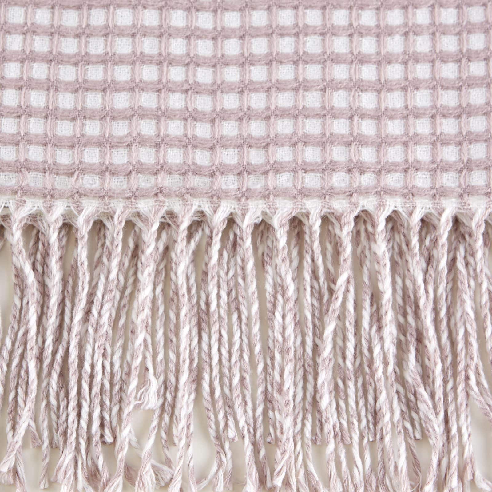 DII® Dusty Lilac & White Waffle Knit Throw