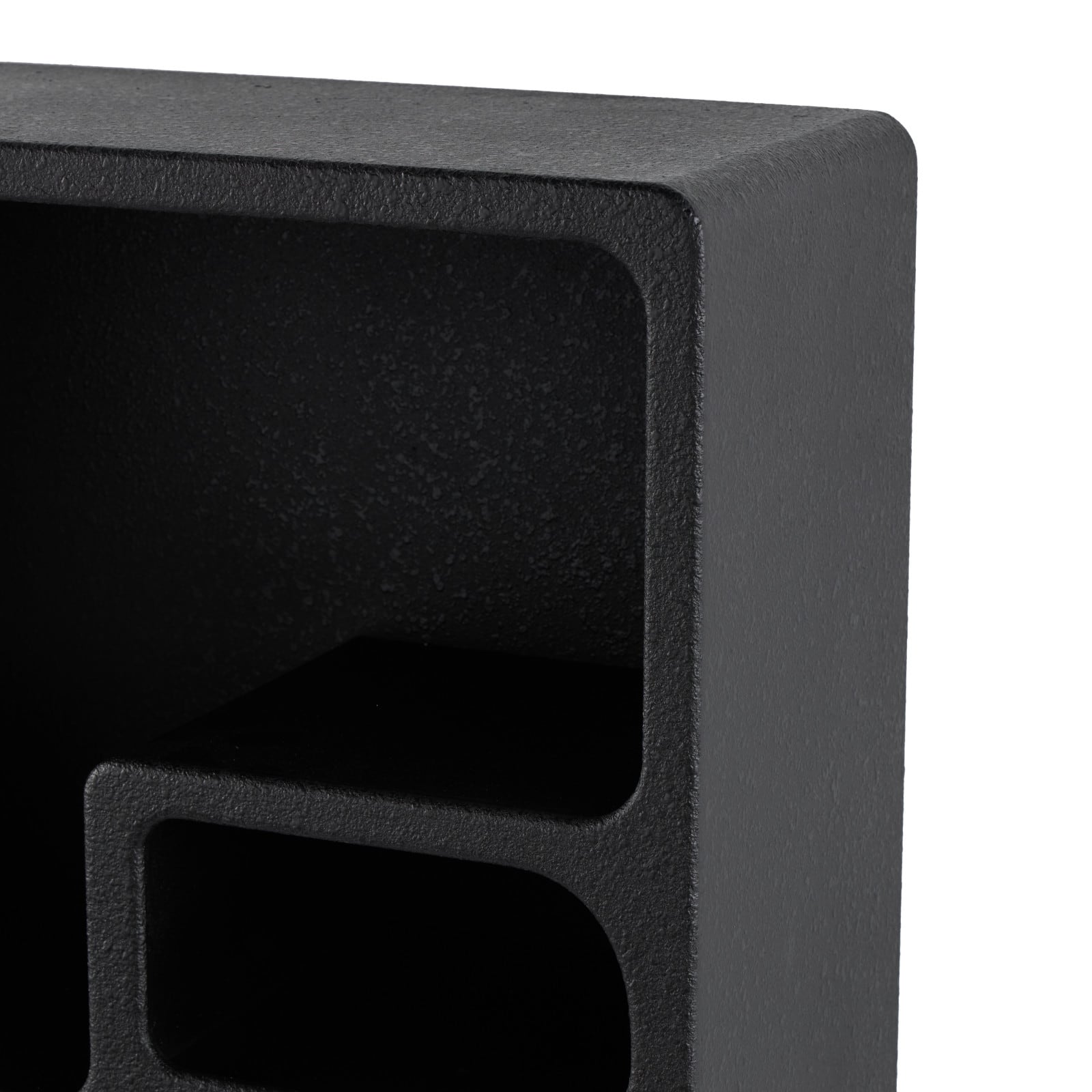16" x 24" 5 Shelf Black Wood Geometric Floating Wall Shelf