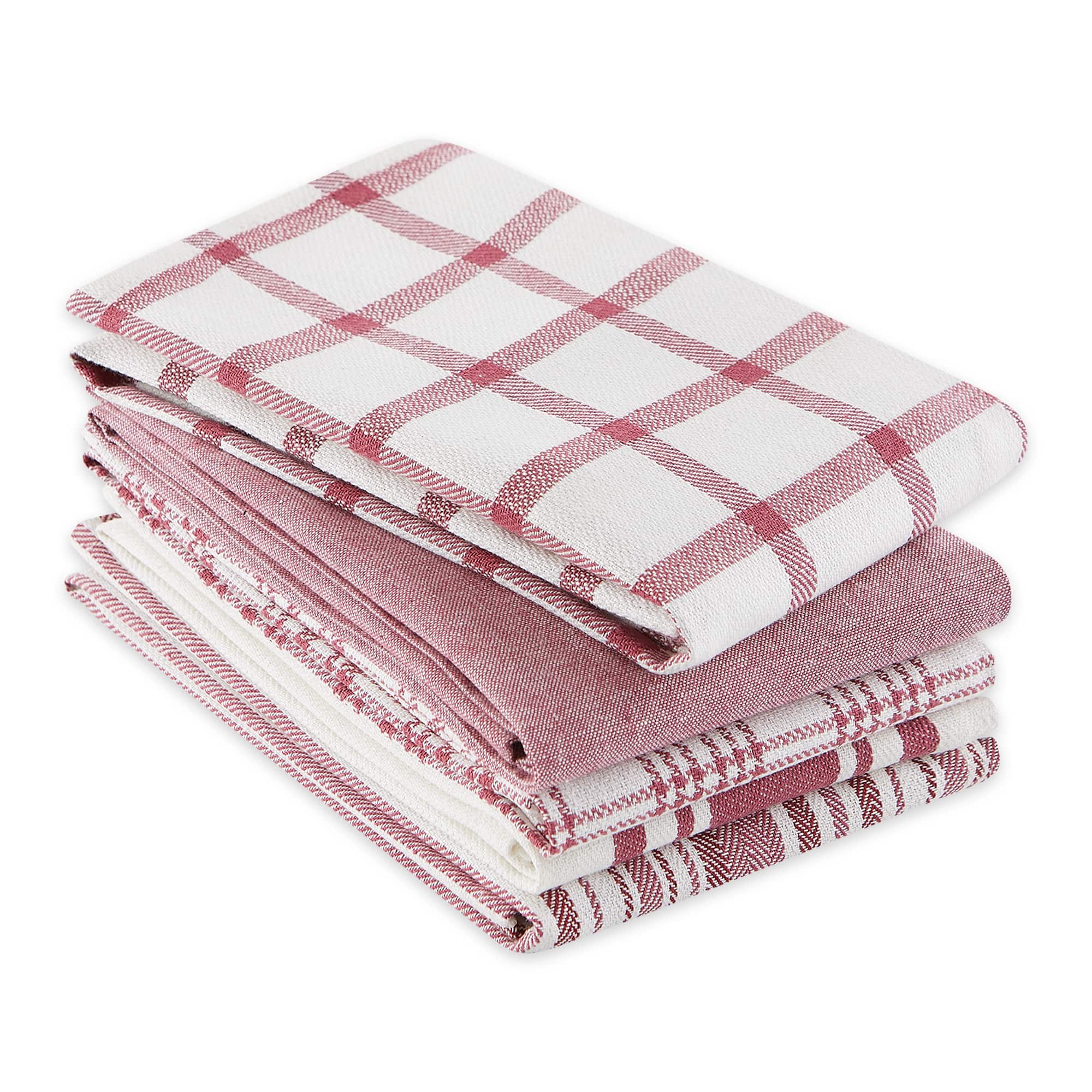 DII&#xAE; Assorted Wine Woven Dishtowel (Set of 5)