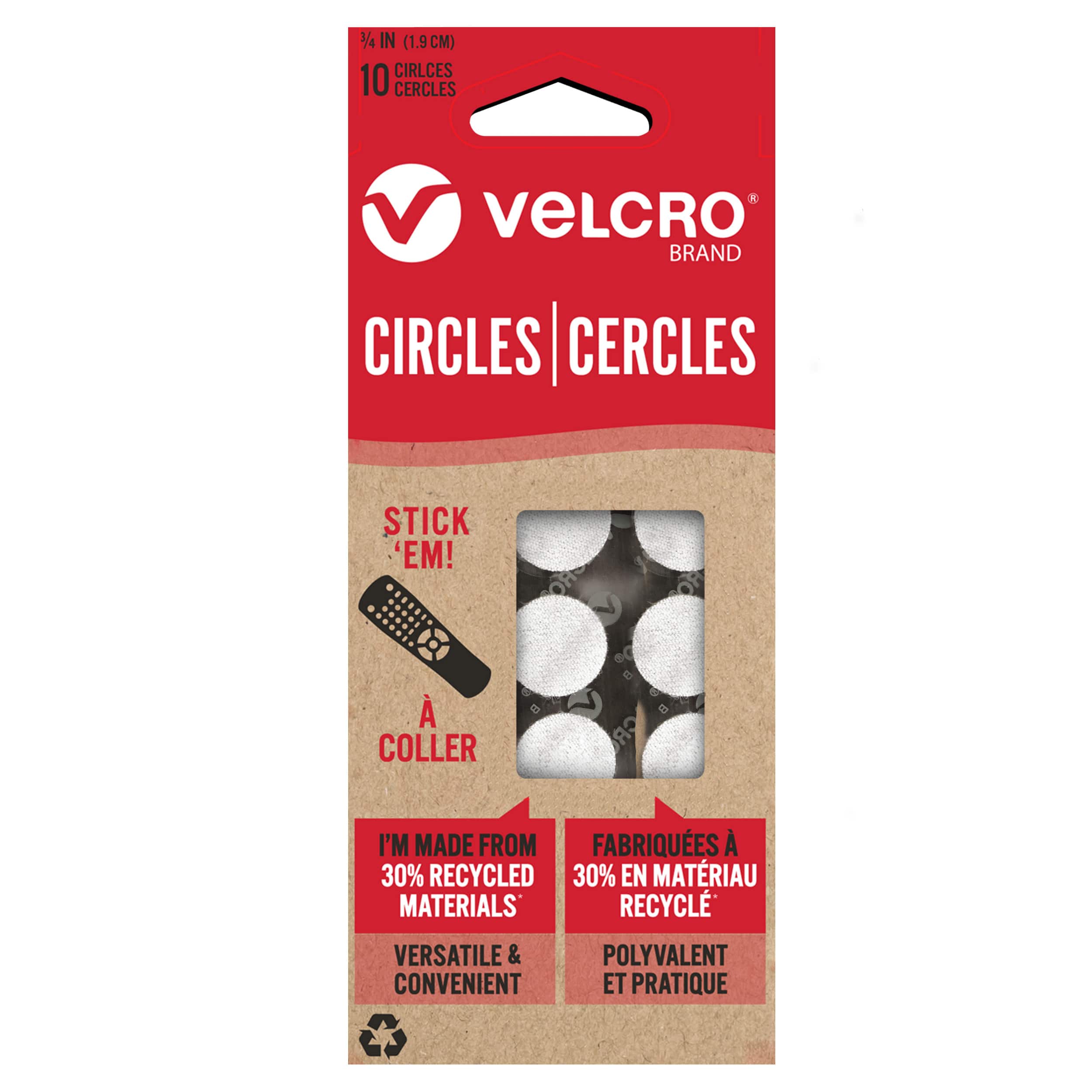 VELCRO Brand Thin Clear Fastener Dots General Purpose Low Profile 5/8in Circles  Clear 45 Ct 