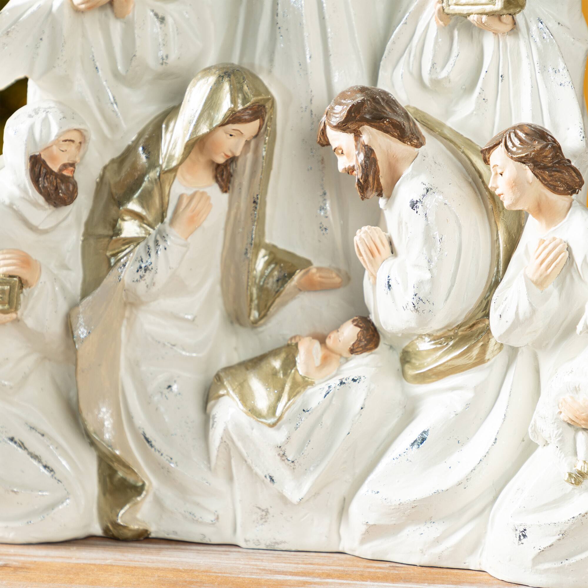 Glitzhome&#xAE; 13&#x22; Ivory &#x26; Gold Resin Nativity Figurine