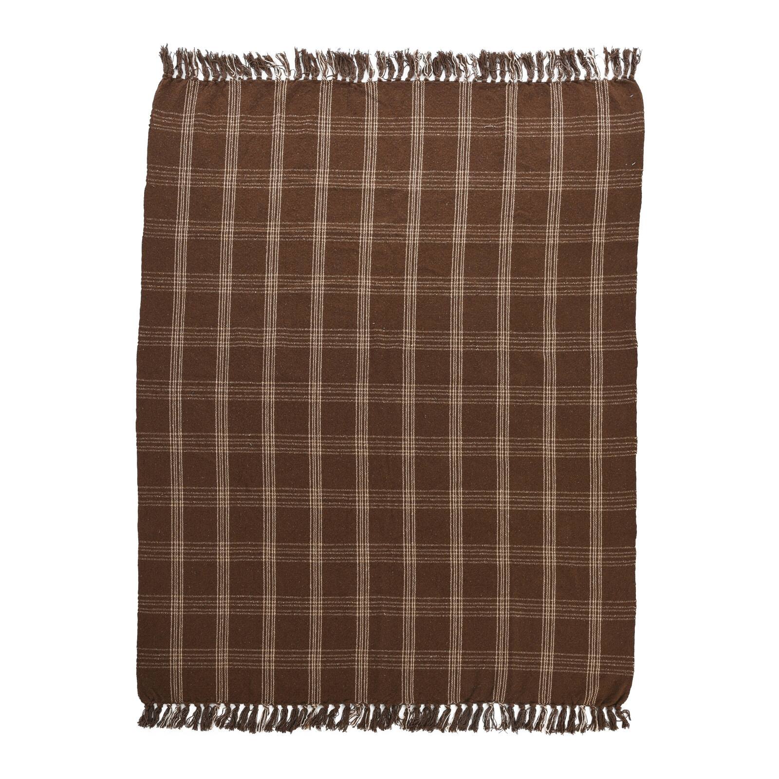 Hello Honey® Plaid Recycled Cotton Blend Throw Blanket with Fringe