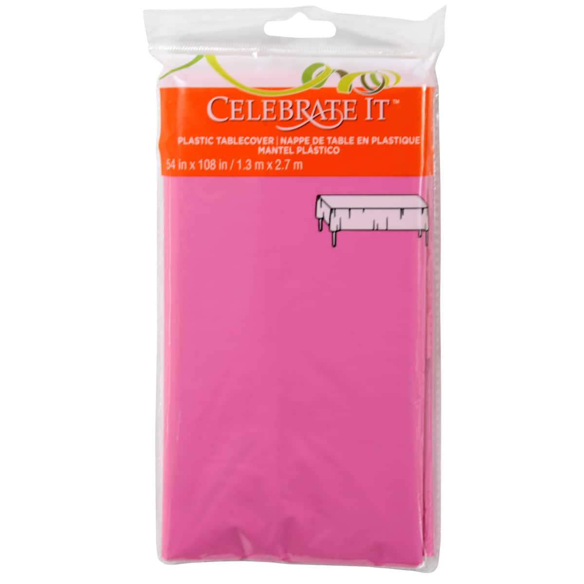 12 Pack: 108&#x22; Pink Plastic Table Cover by Celebrate It&#x2122;