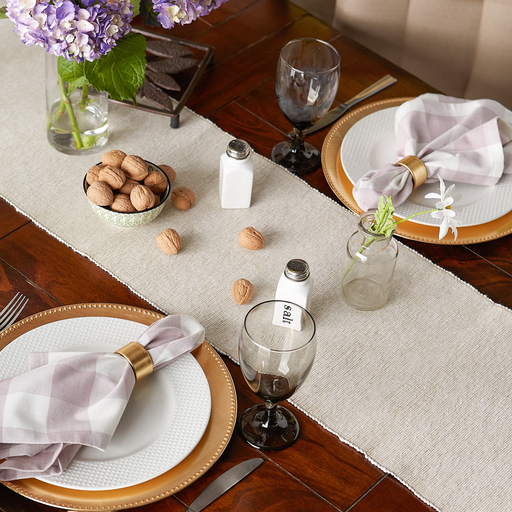 DII&#xAE; 72&#x22; Chambray Ribbed Cotton Table Runner