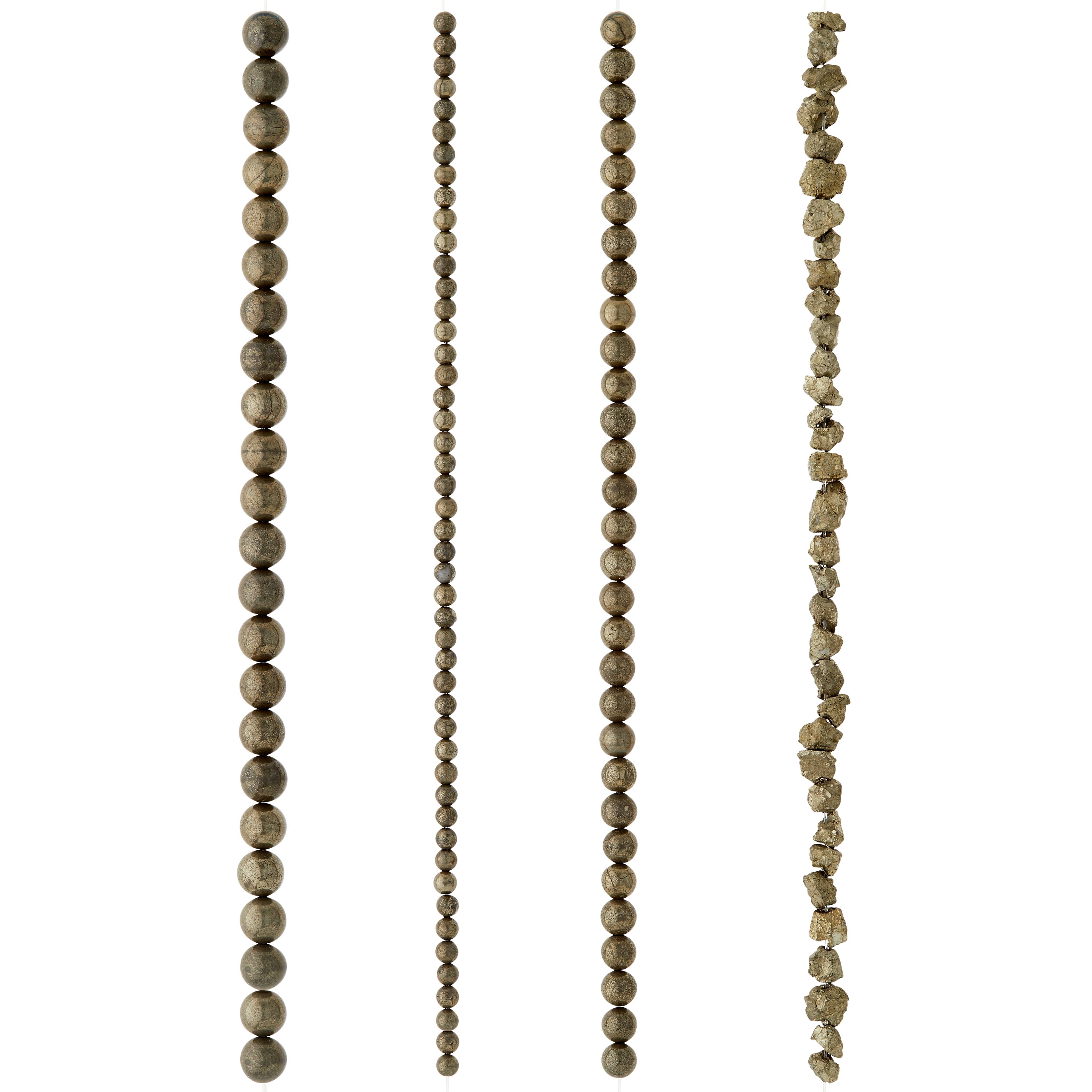 6 Pack: Black Pyrite Semi-Precious Beads Value Pack by Bead Landing™