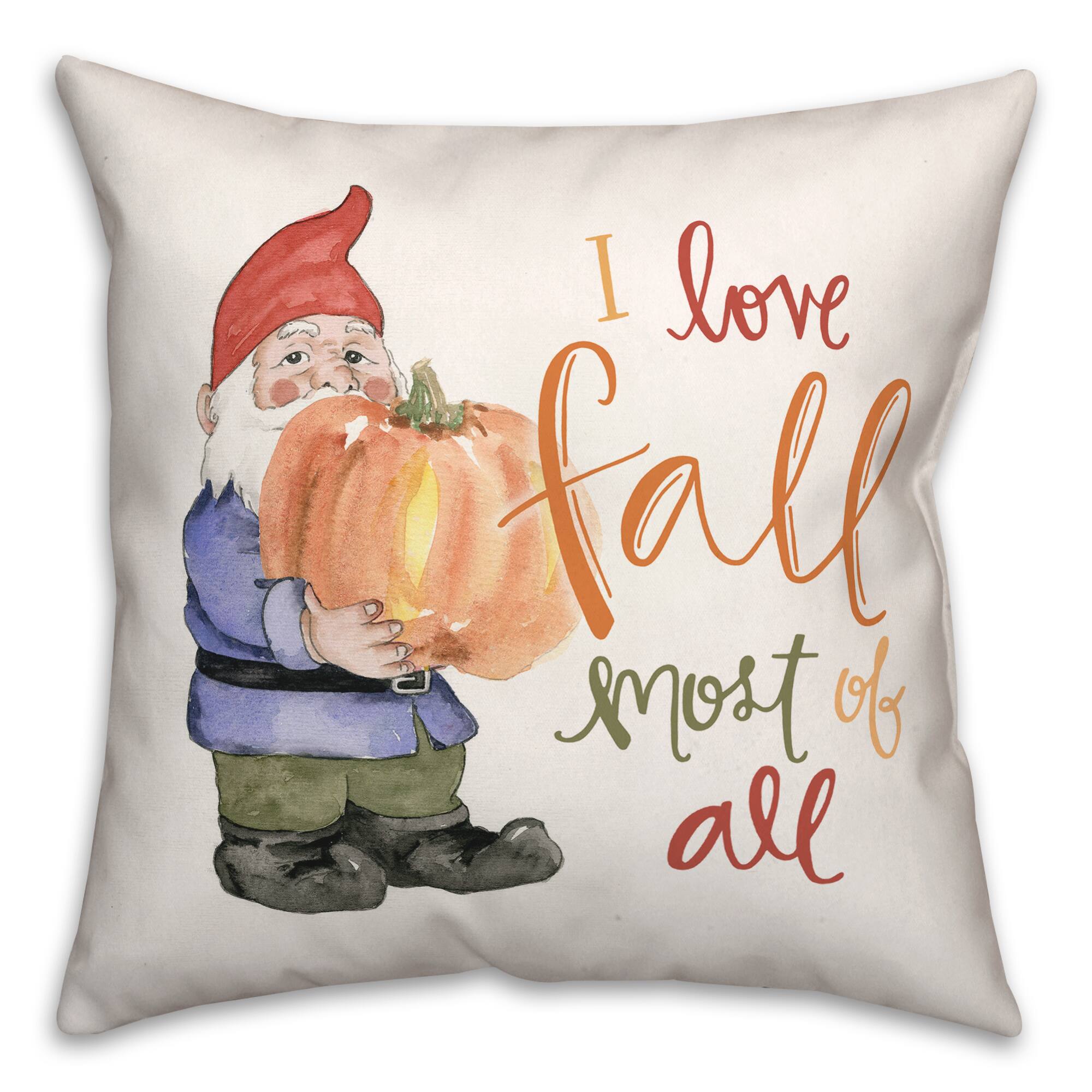 Fall Gnome Throw Pillow