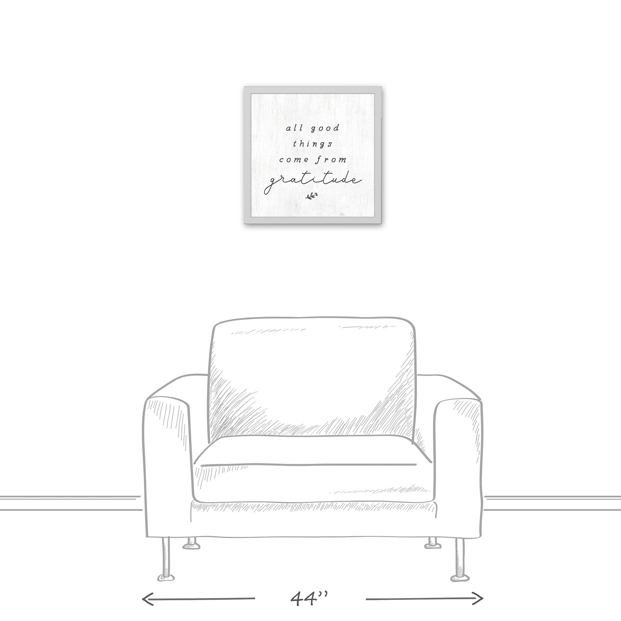 All Good Things Come from Gratitude White Framed Canvas