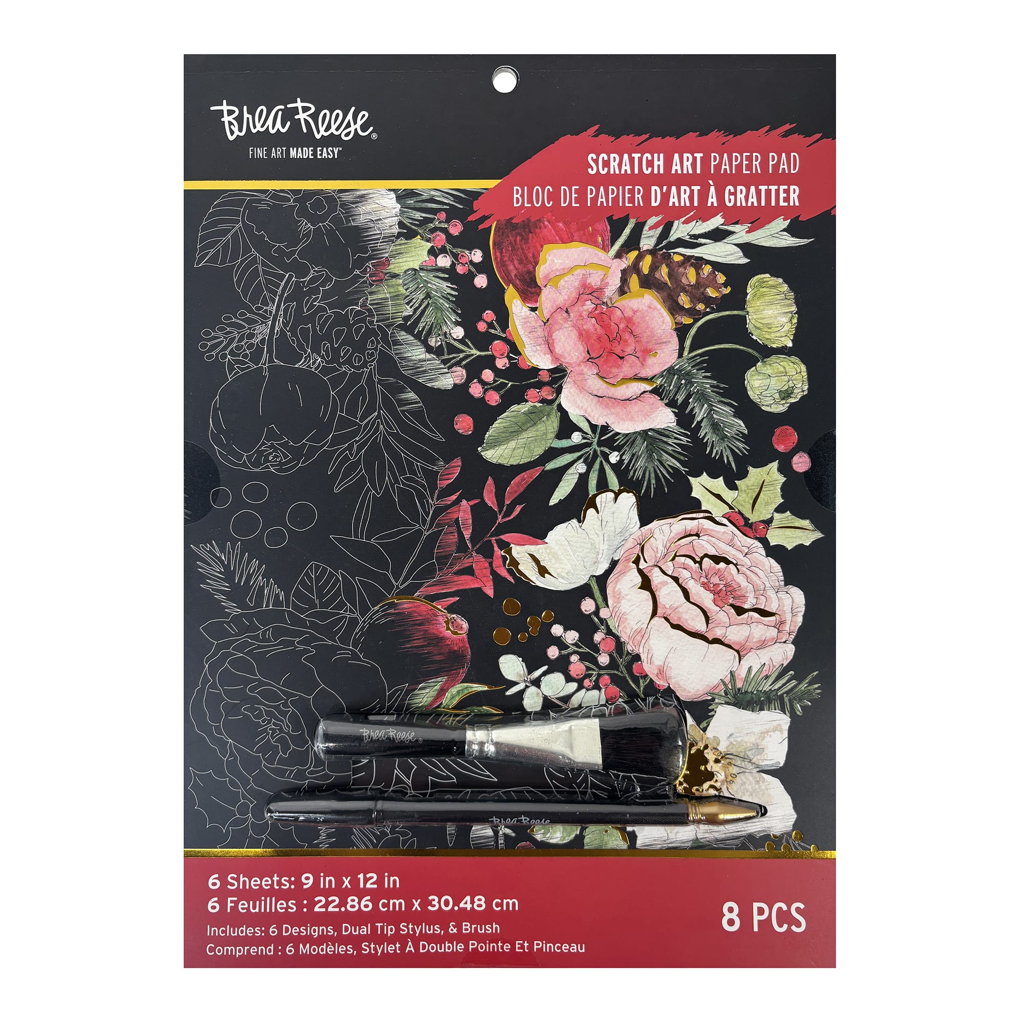 Brea Reese&#x2122; 9&#x22; x 12&#x22; Garland Scratch Art Paper Pad