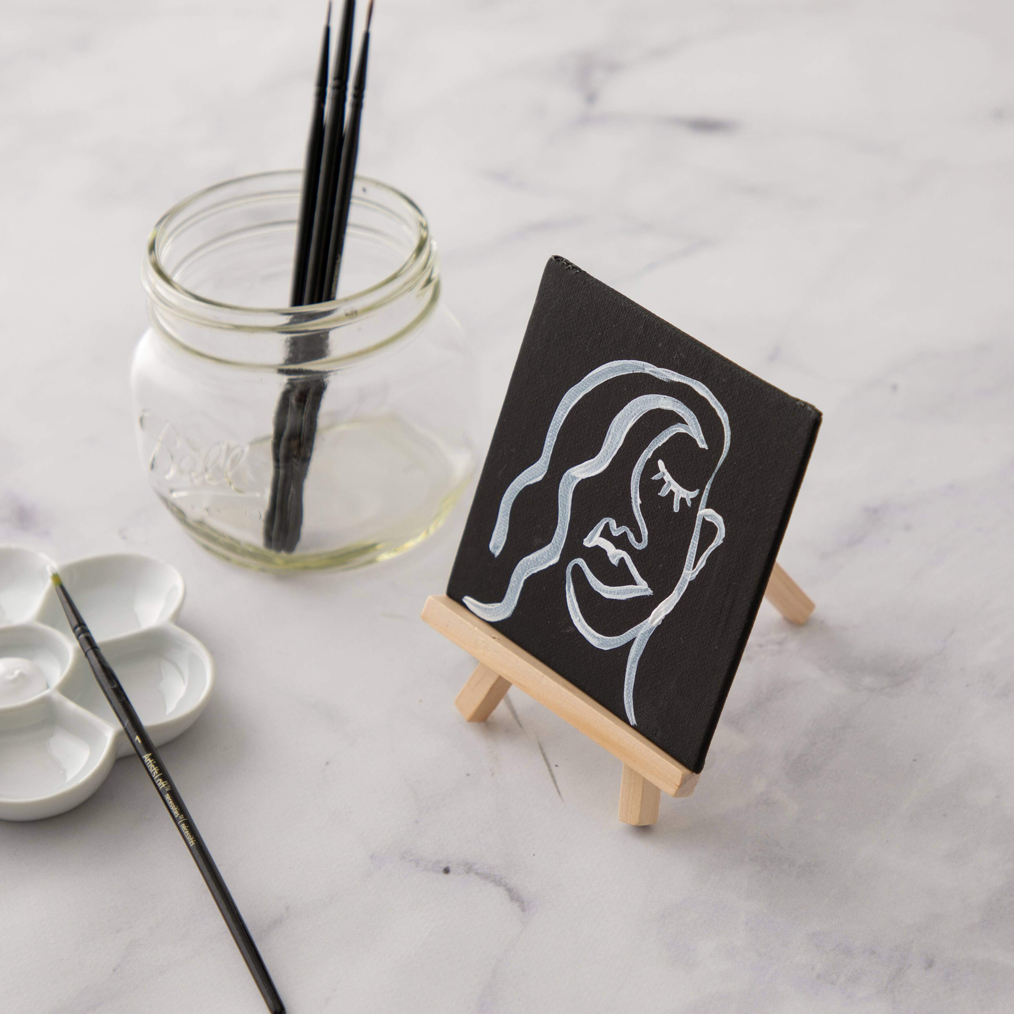 12 Packs: 4 ct. (48 total) 4" x 4" Black Mini Canvas Panels by Artist's Loft™ Necessities™