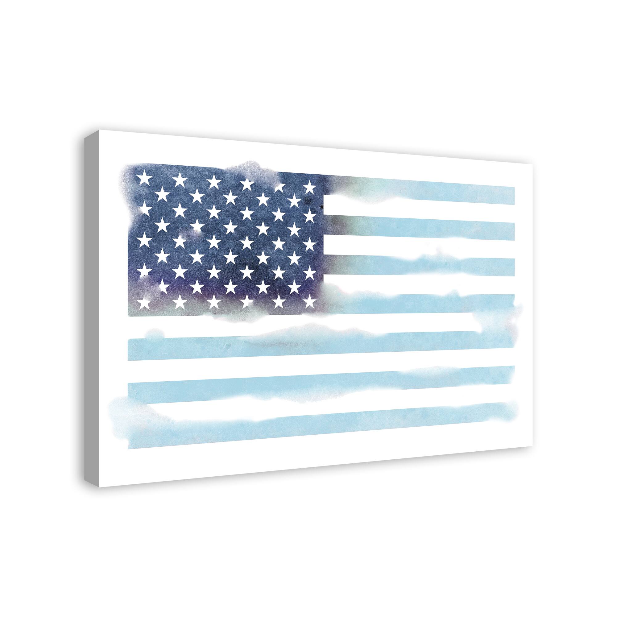 Nautical American Flag Canvas Wall Art