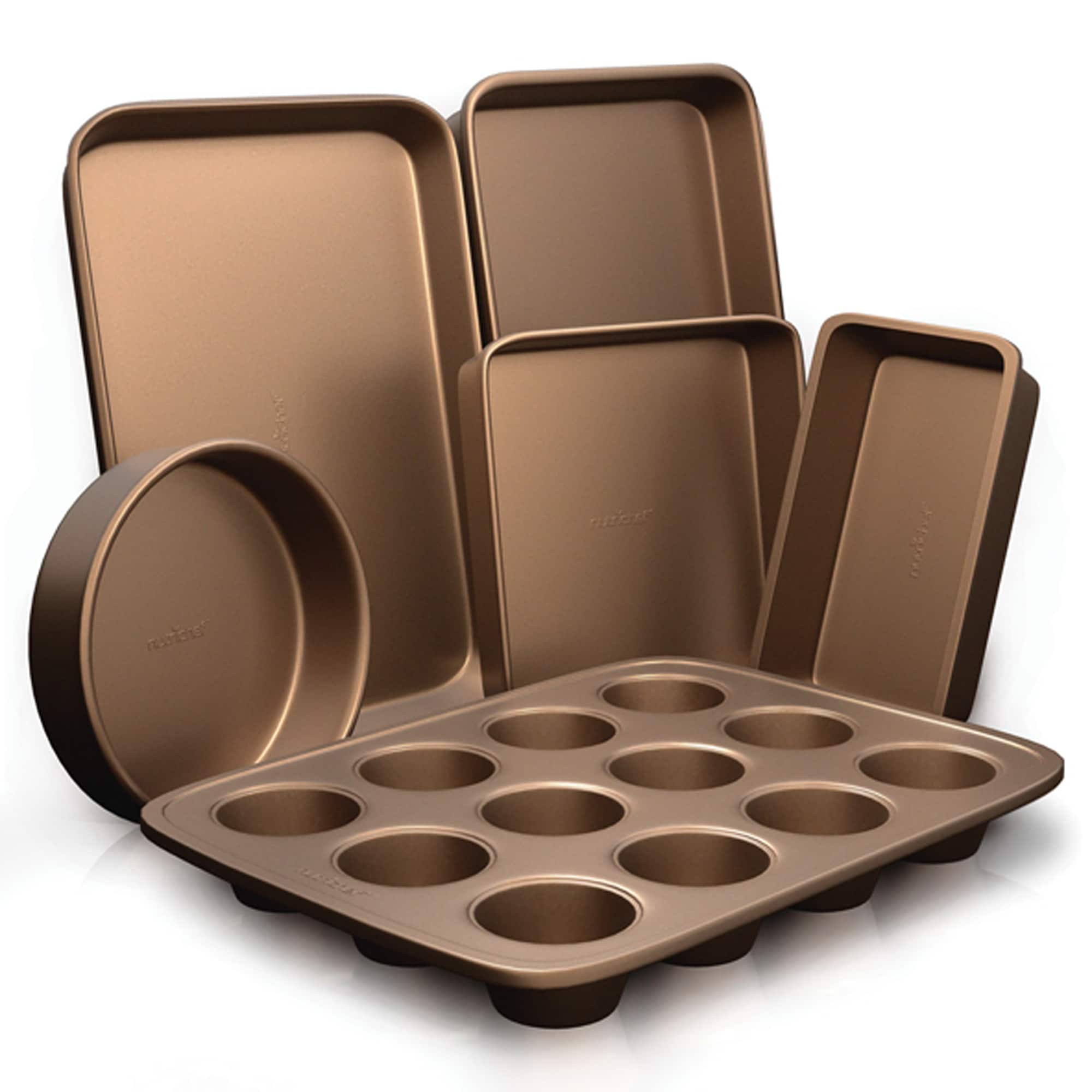 NutriChef Bronze Non-Stick Kitchen Bakeware Set