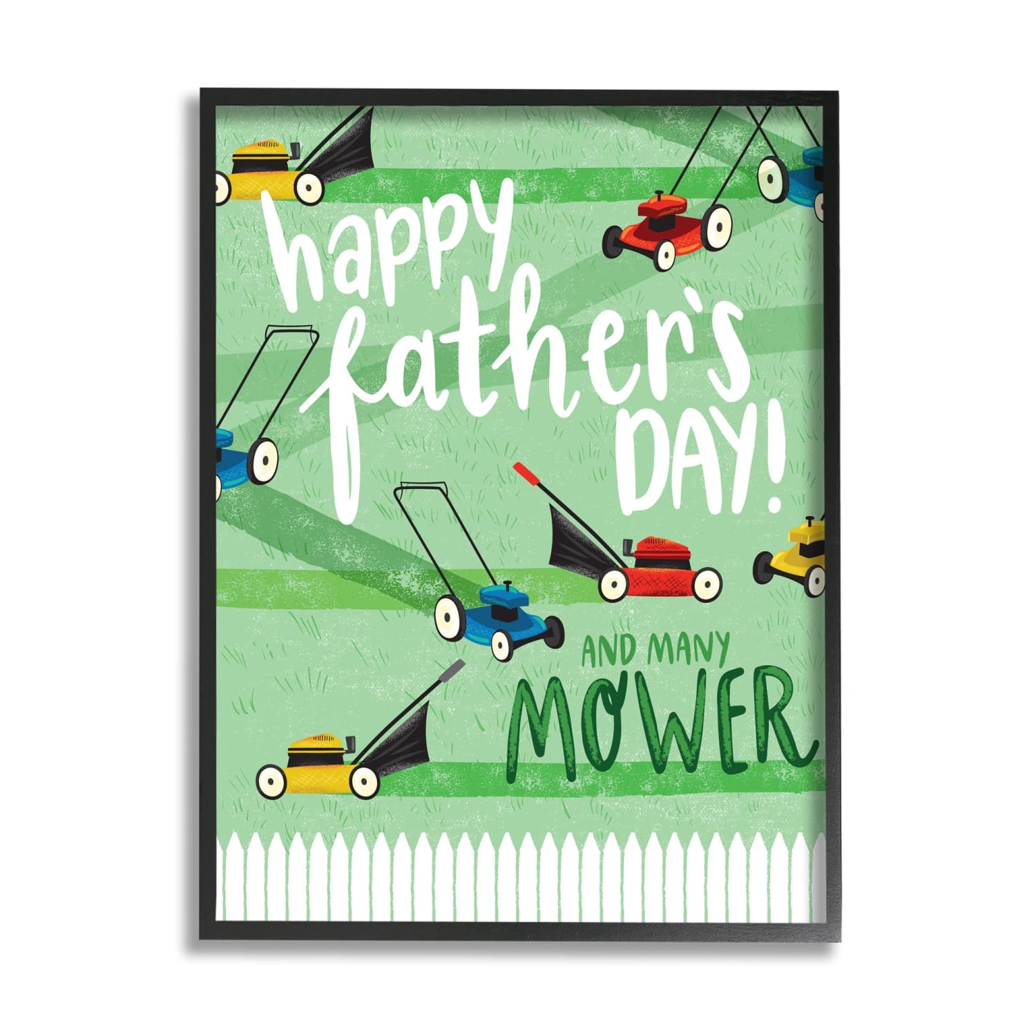 Stupell Industries Happy Father's Day Lawn Mowers Framed Giclee Art