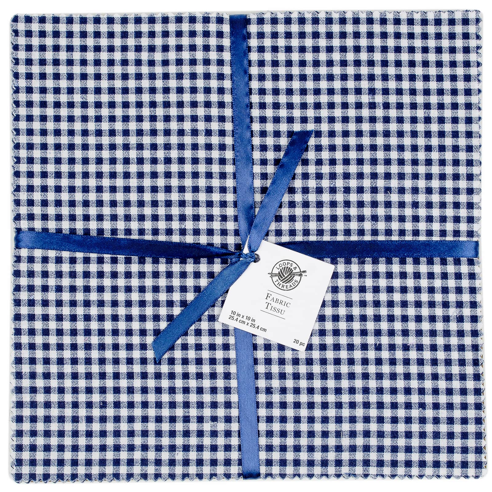 Navy & White Checkered Cotton Fabric Squares by Loops & Threads