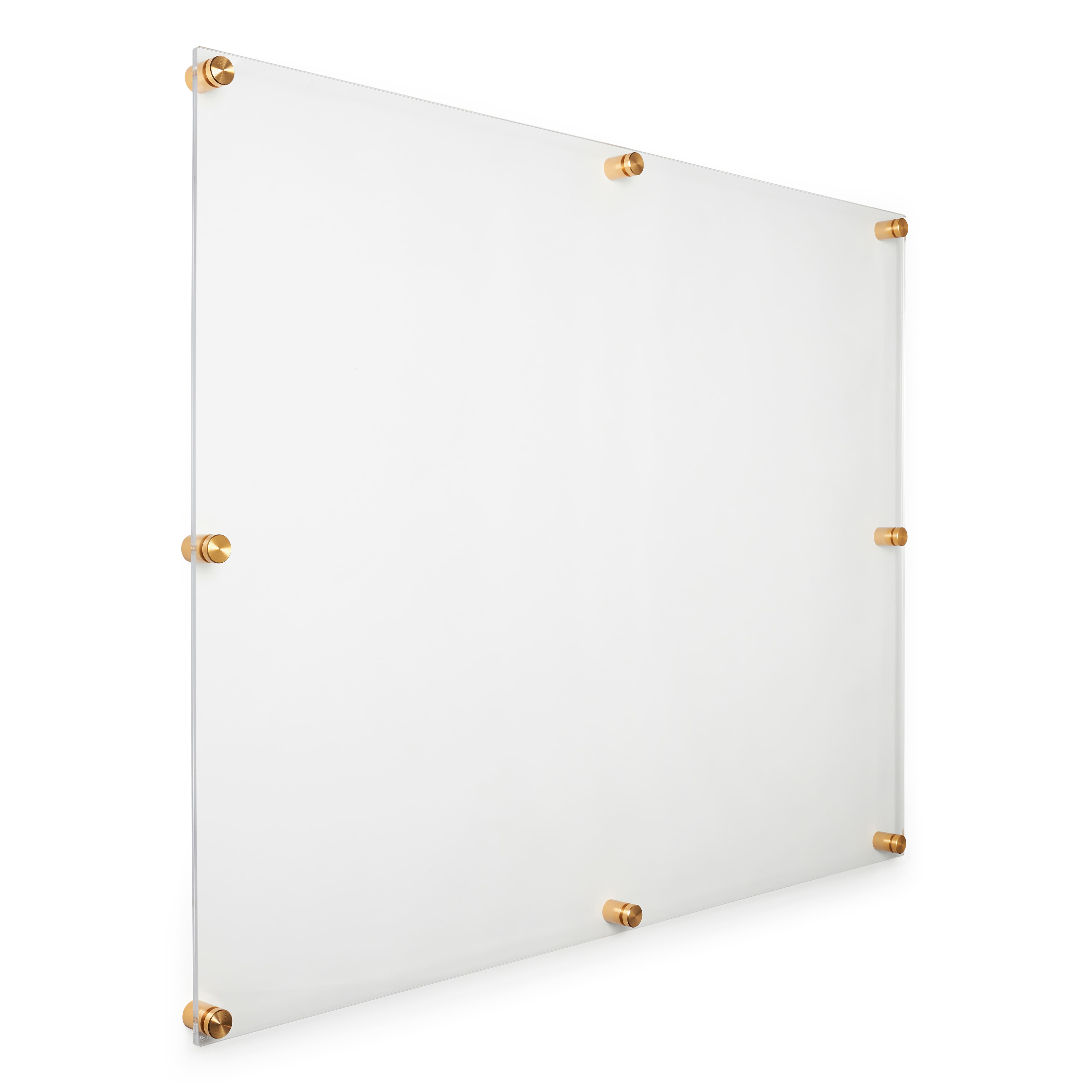 Wexel Art Double Panel Clear Acrylic Floating Wall Frame with Gold Hardware