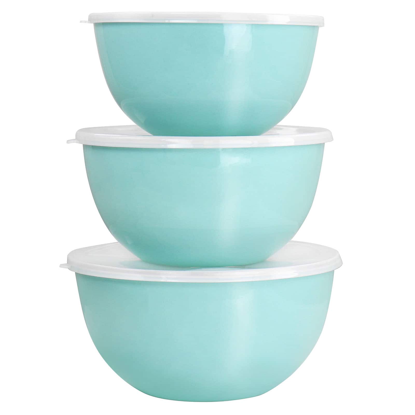 Martha Stewart Turquoise Enamel Mixing Bowl and Lid Set