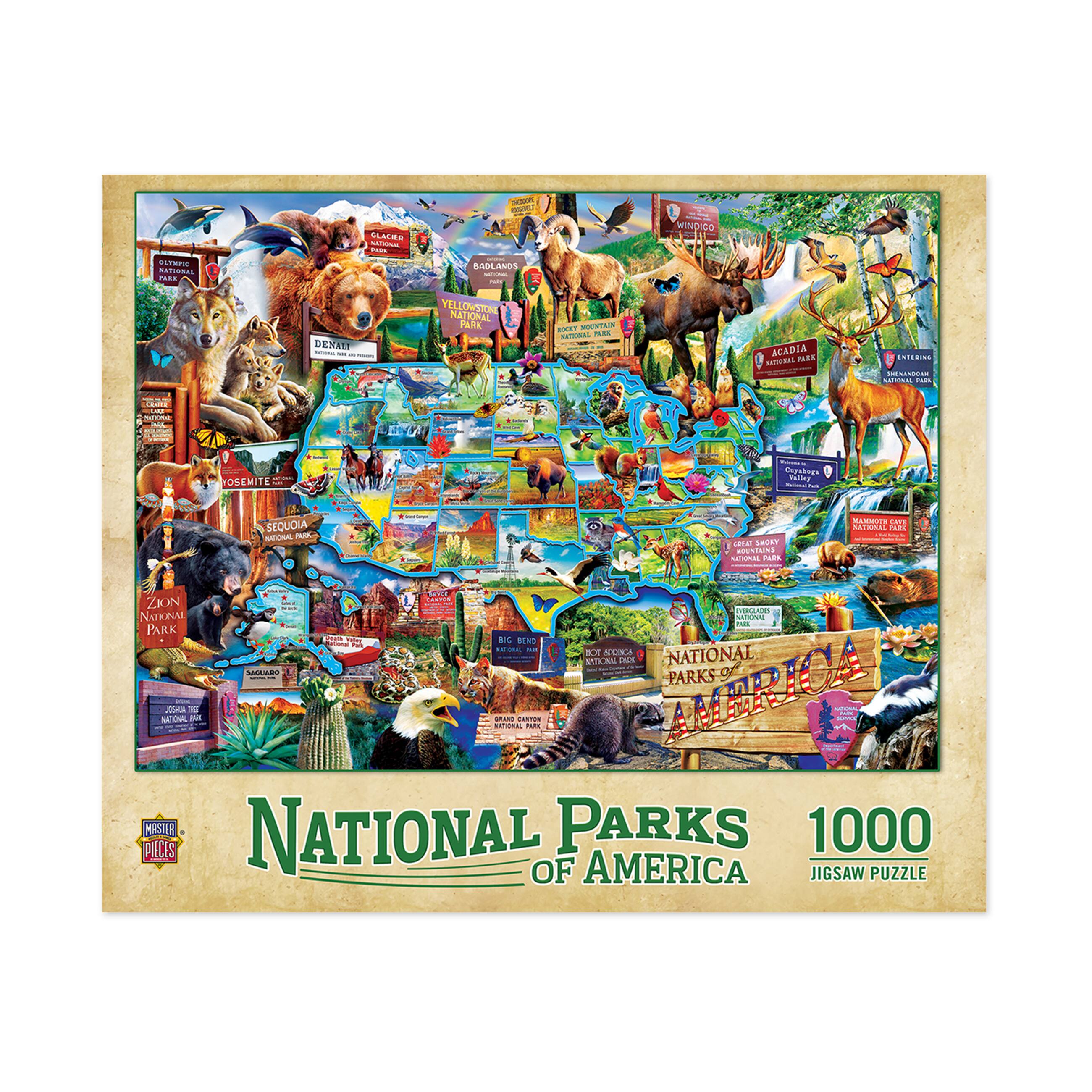 National Parks of America - Map Puzzle: 1000 Pcs