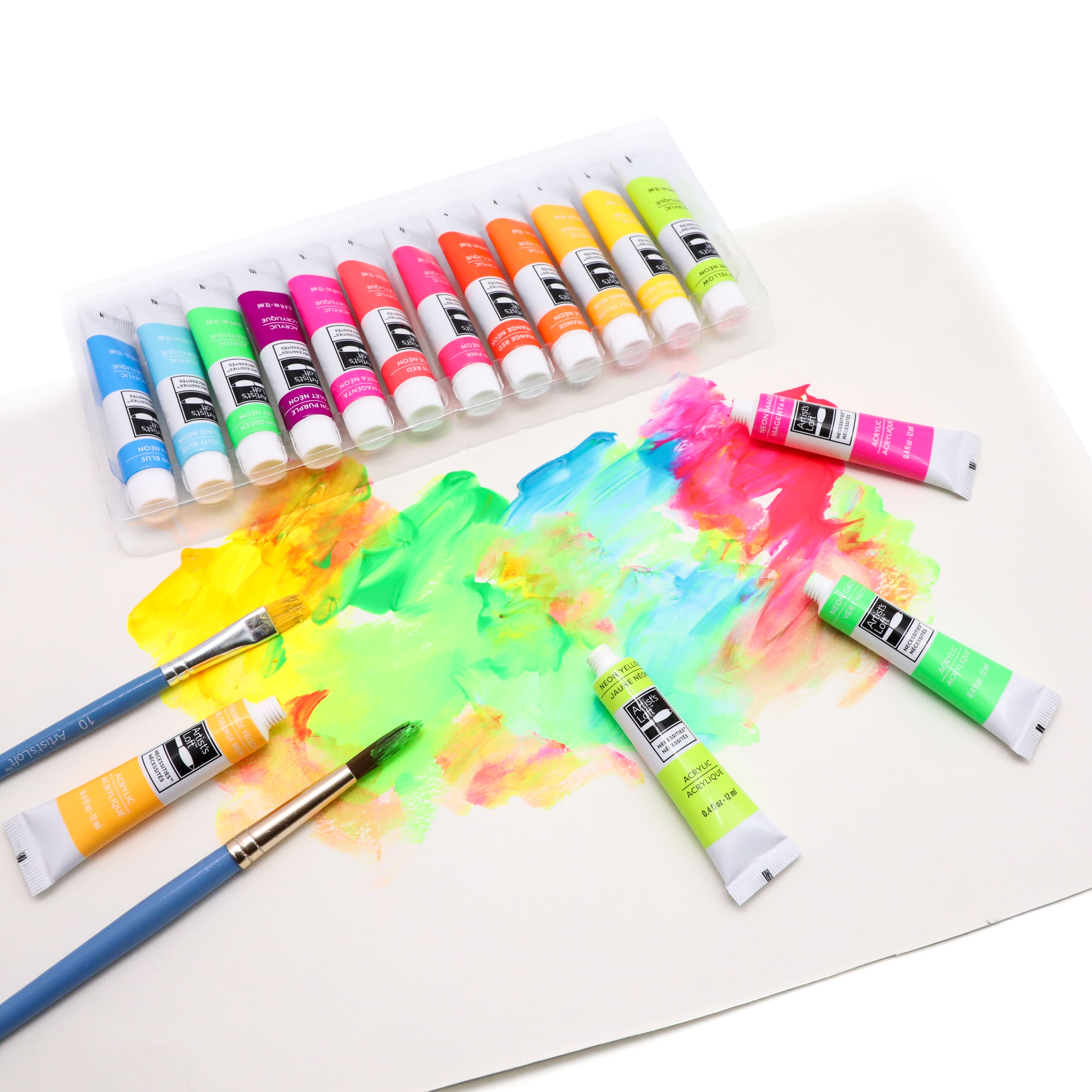 12 Color Neon Acrylic Paint Set by Artist&#x27;s Loft&#x2122; Necessities&#x2122;