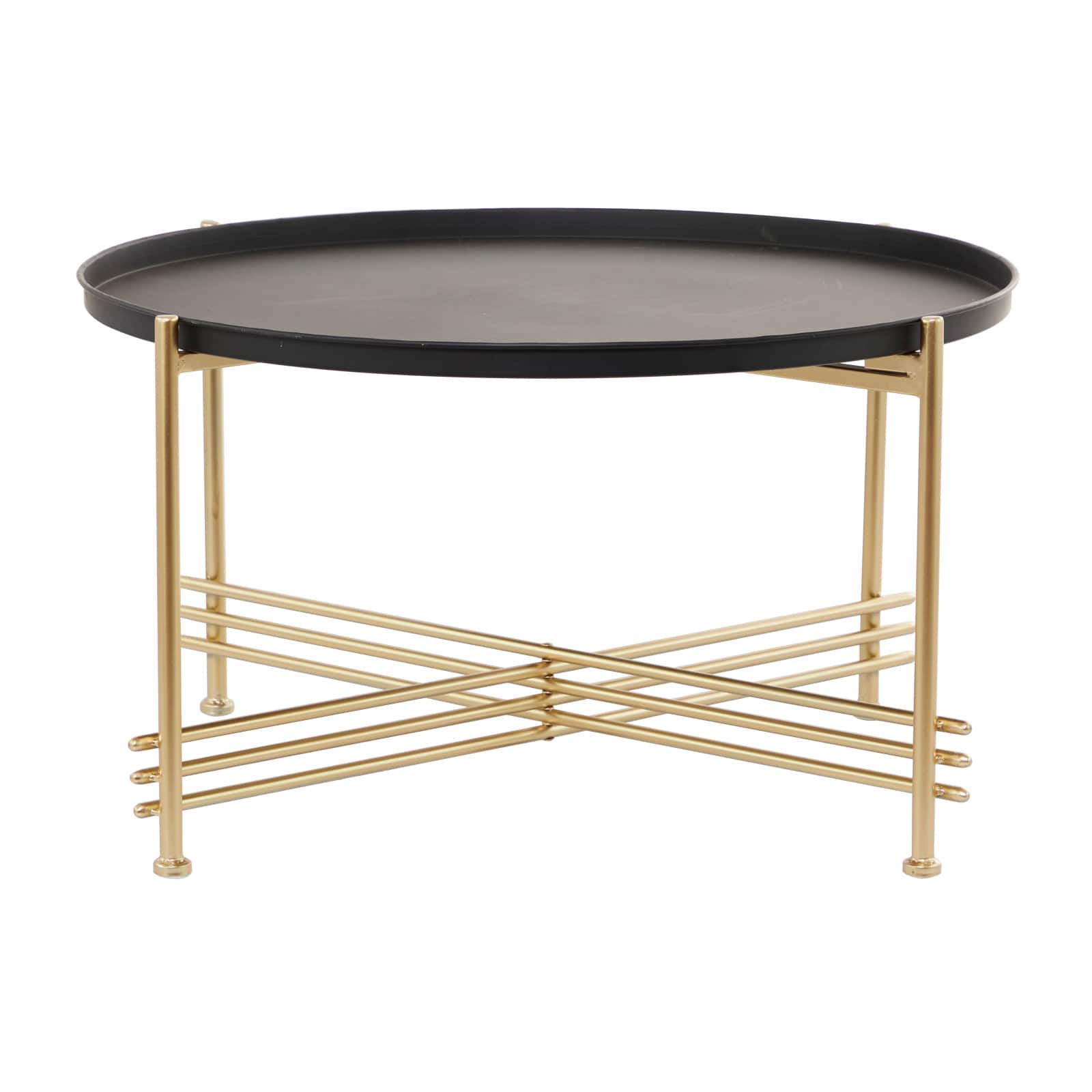 33" Gold & Black Metal Modern Coffee Table